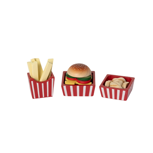 Set de burgers en bois
