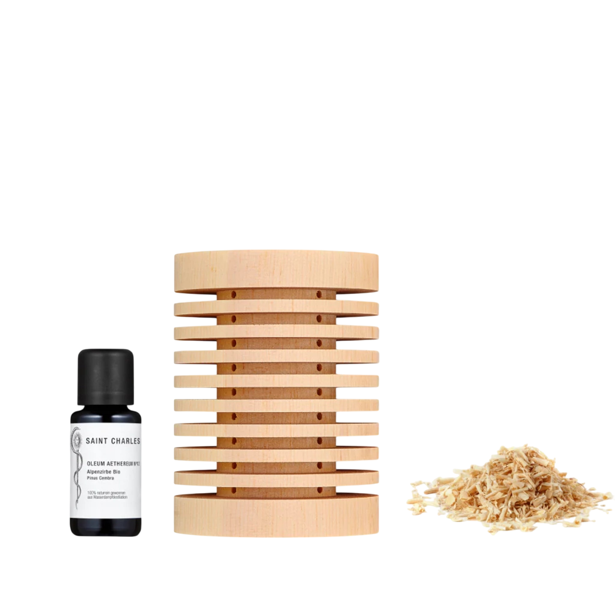 Bois parfumé Zirbe, y compris huile de pin alpin - Diffuseur de parfum apaisant