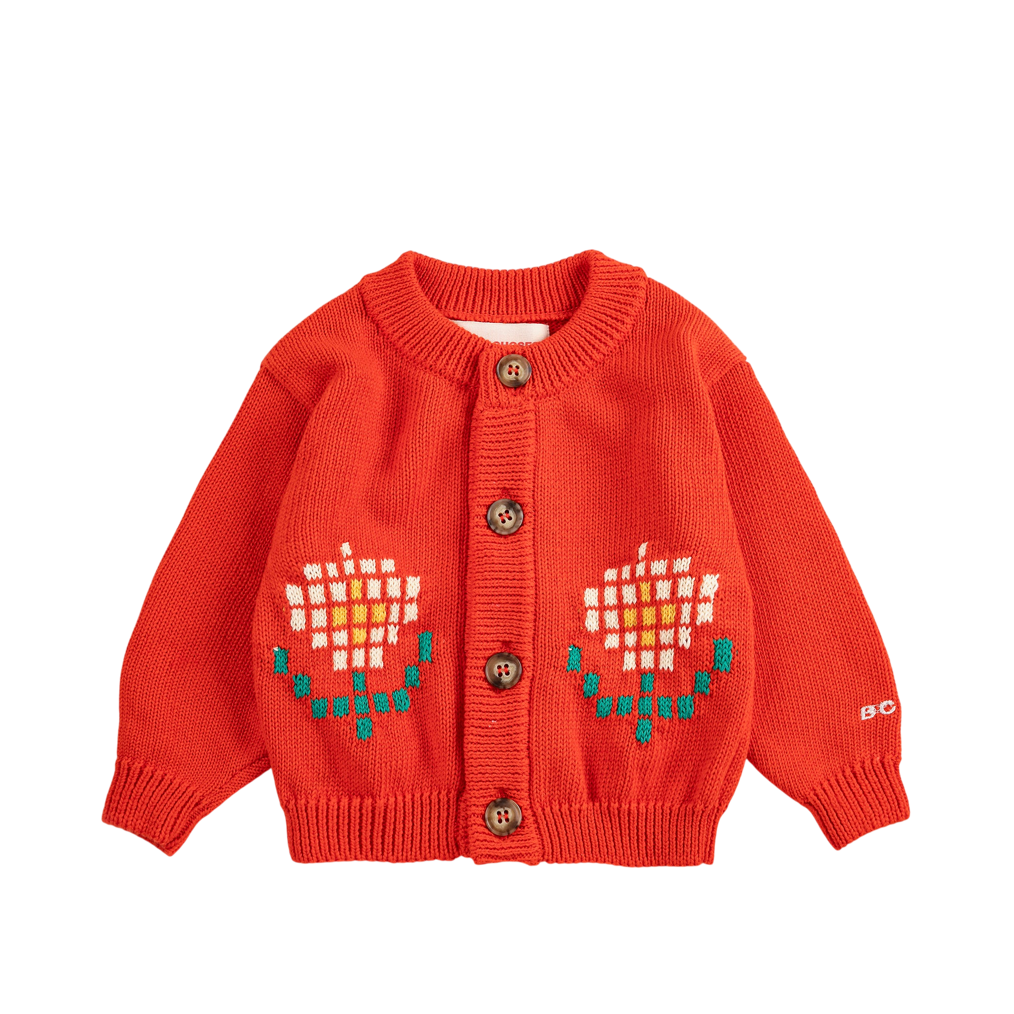 Baby cardigan Pixel Daisy Red