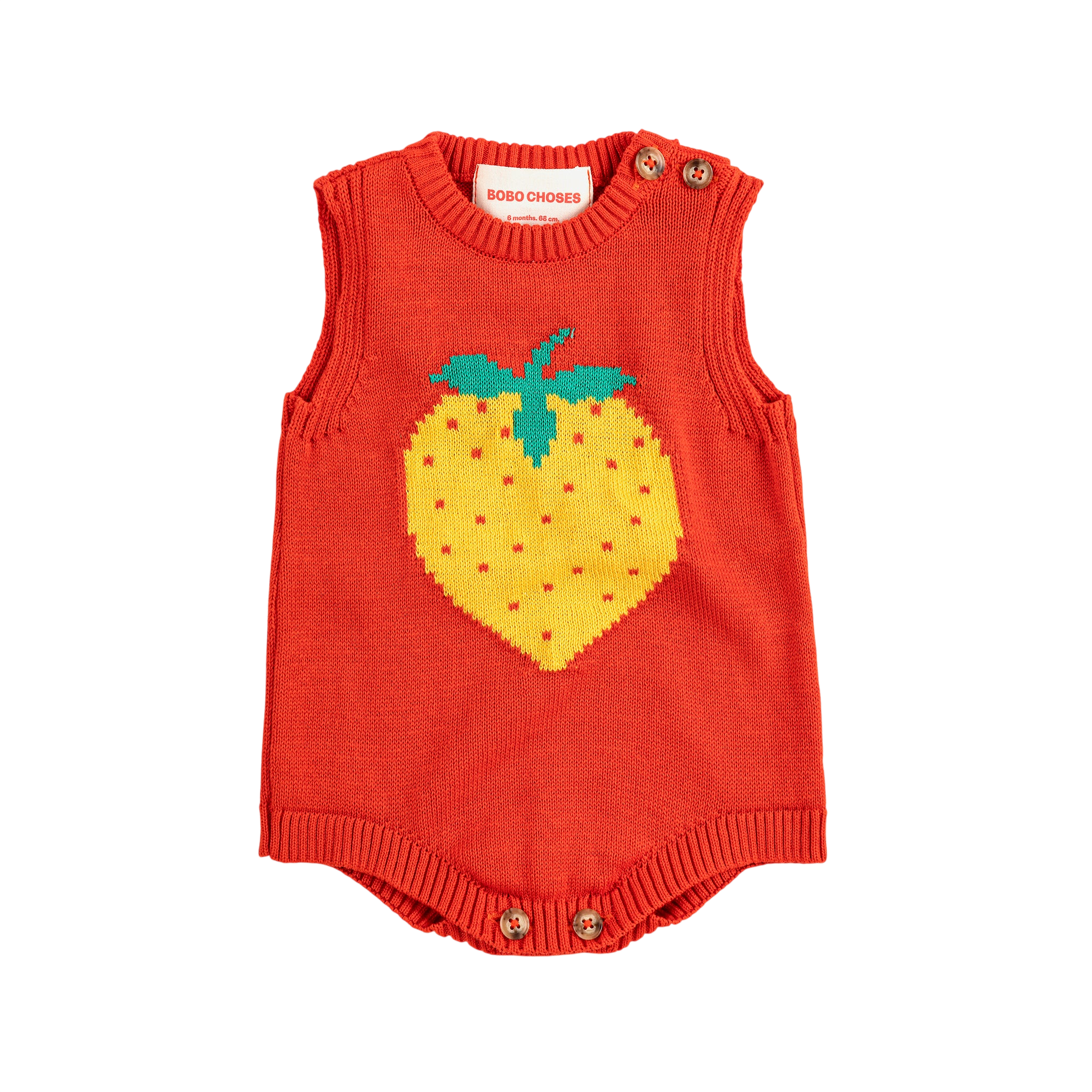 Baby Strampler Pixel Strawberry Red