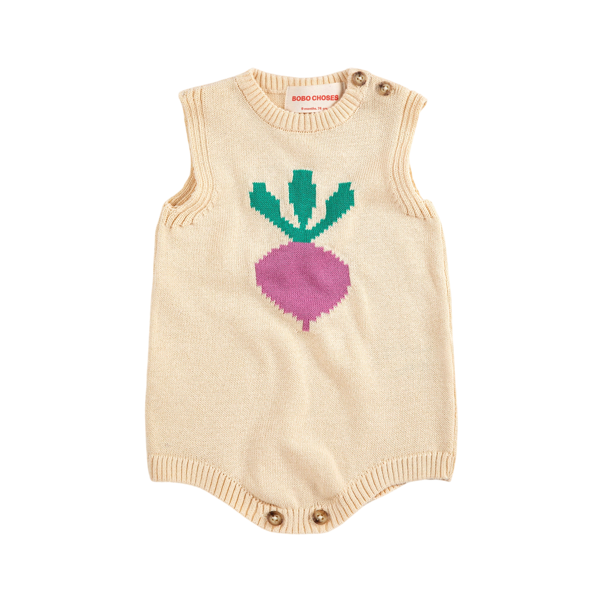 Baby Strampler Pixel Sugar Beet White