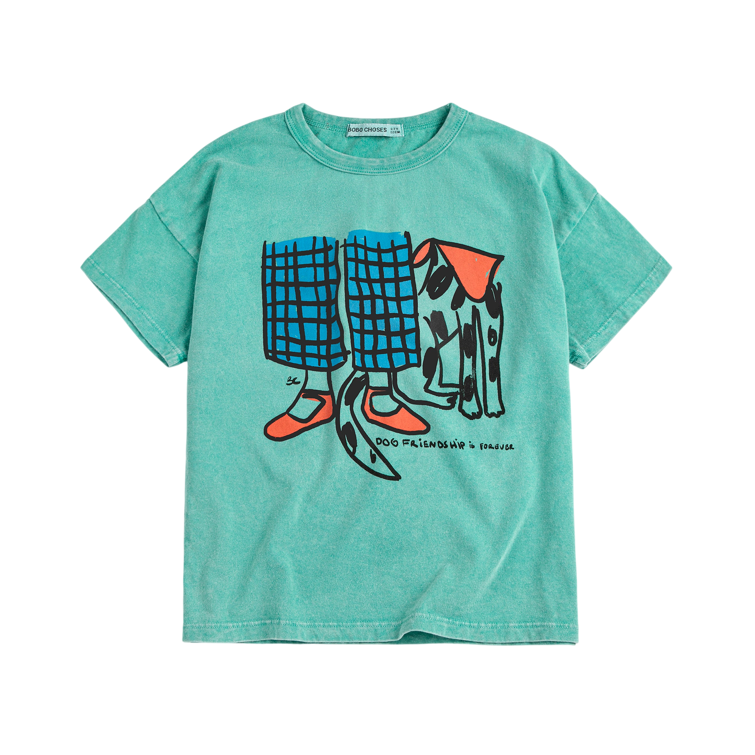 T-shirt Dog Friendship Green