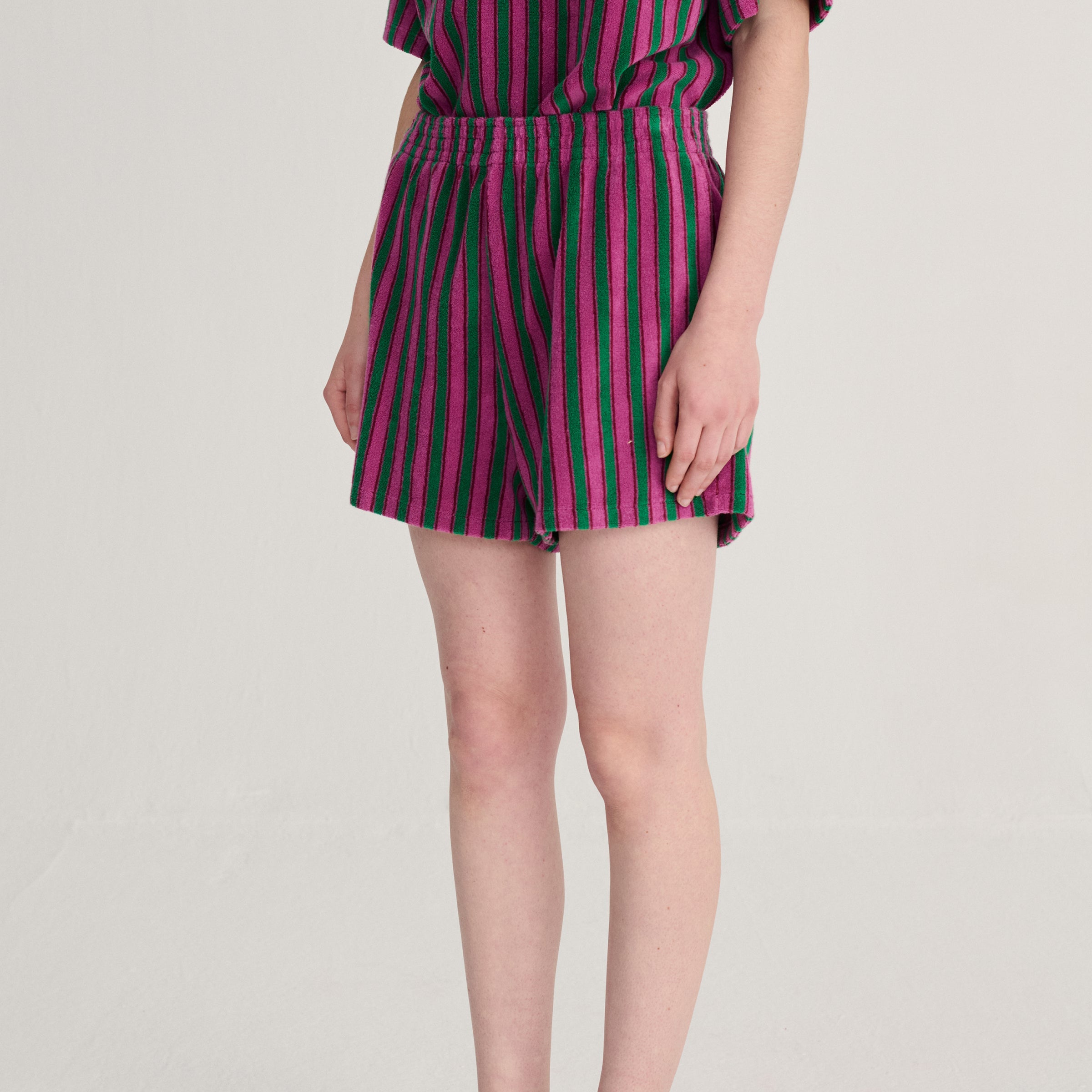 Adult Shorts Striped Terry Multicolor