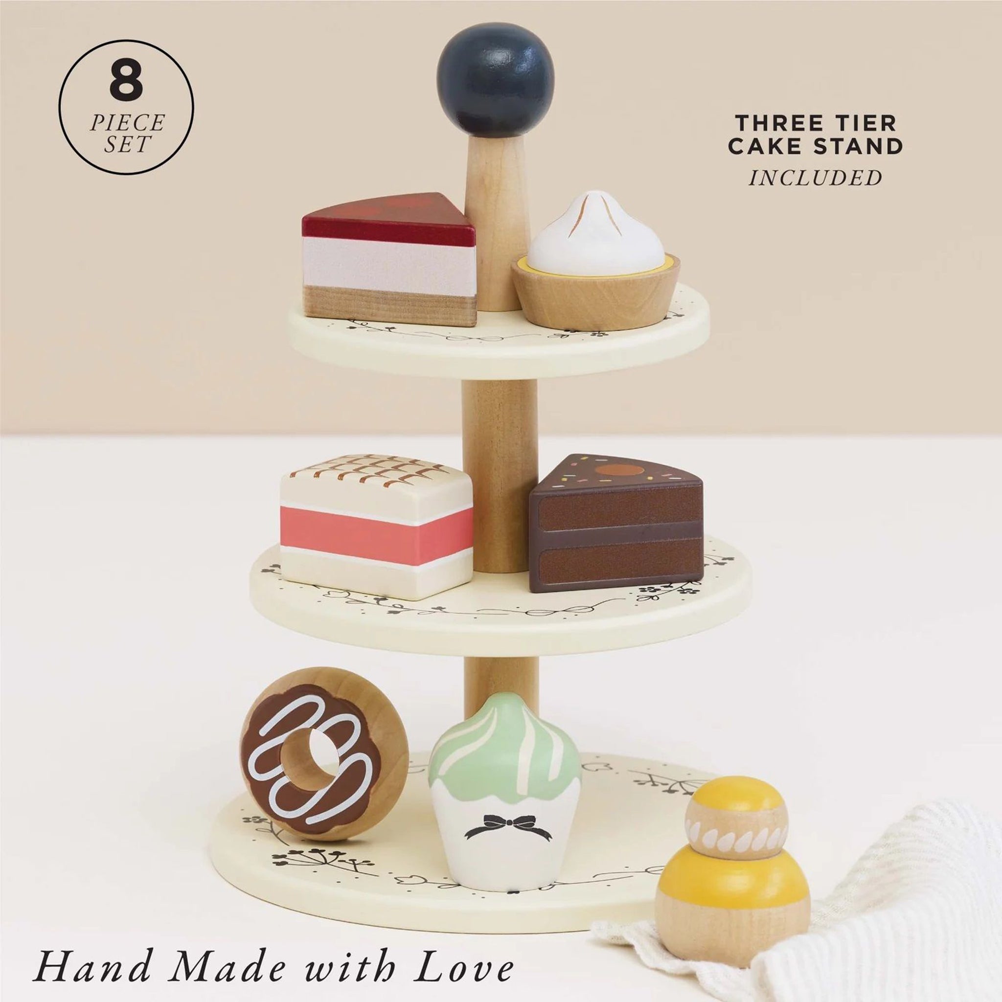 Kuchenetagere mit Gebäck für Kaufladen