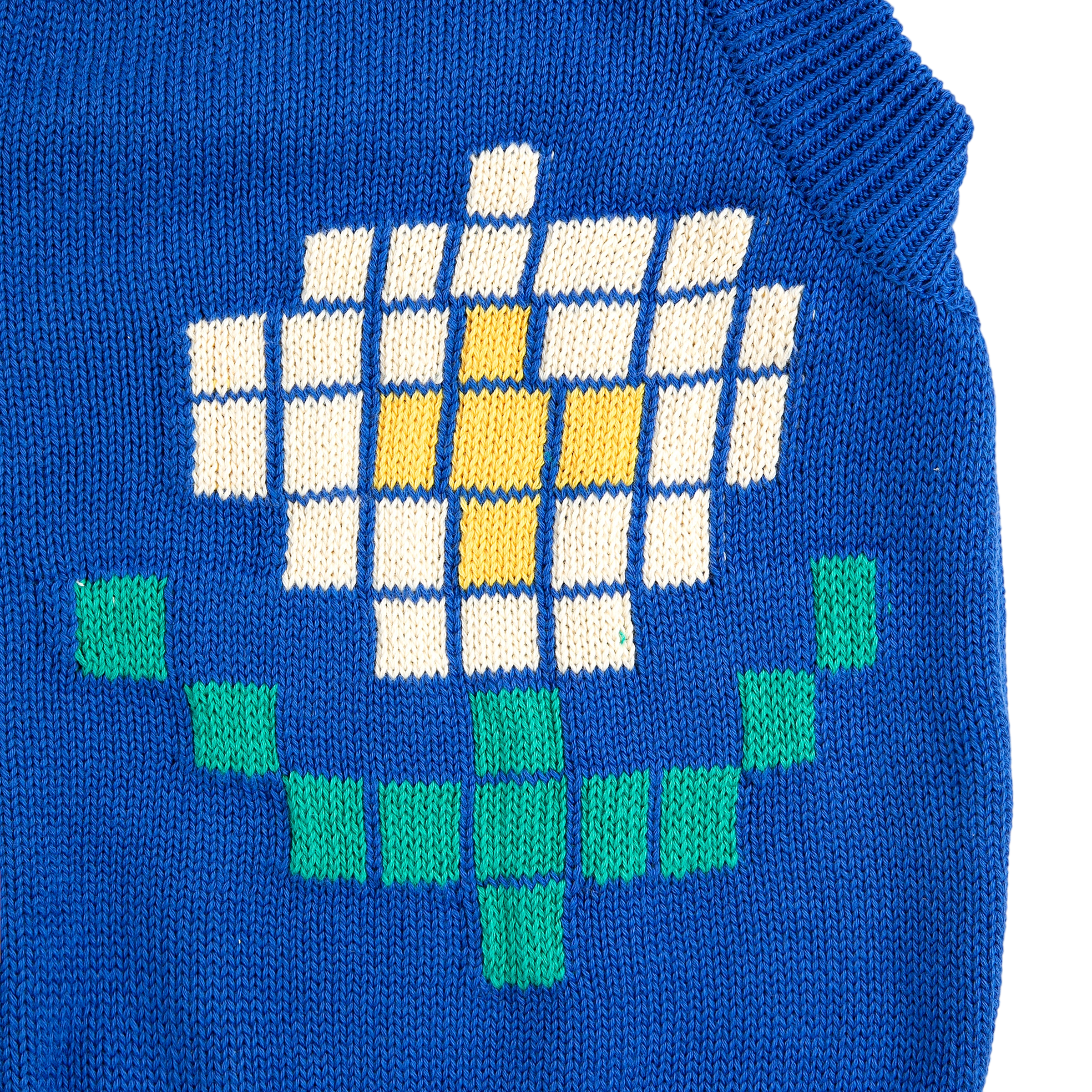 Adult Weste Pixel Flowers Blue