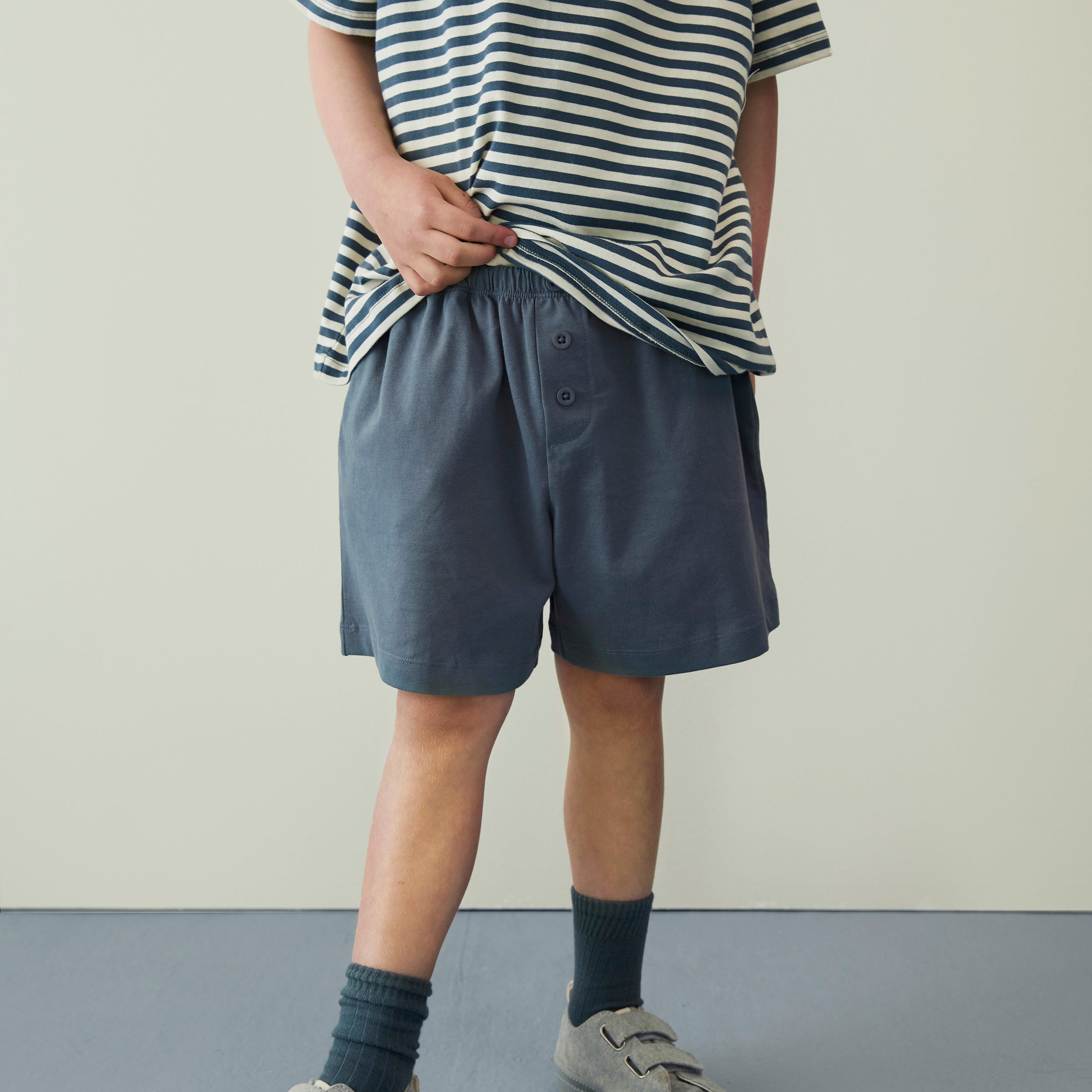 Short Bouton Gris Pierre