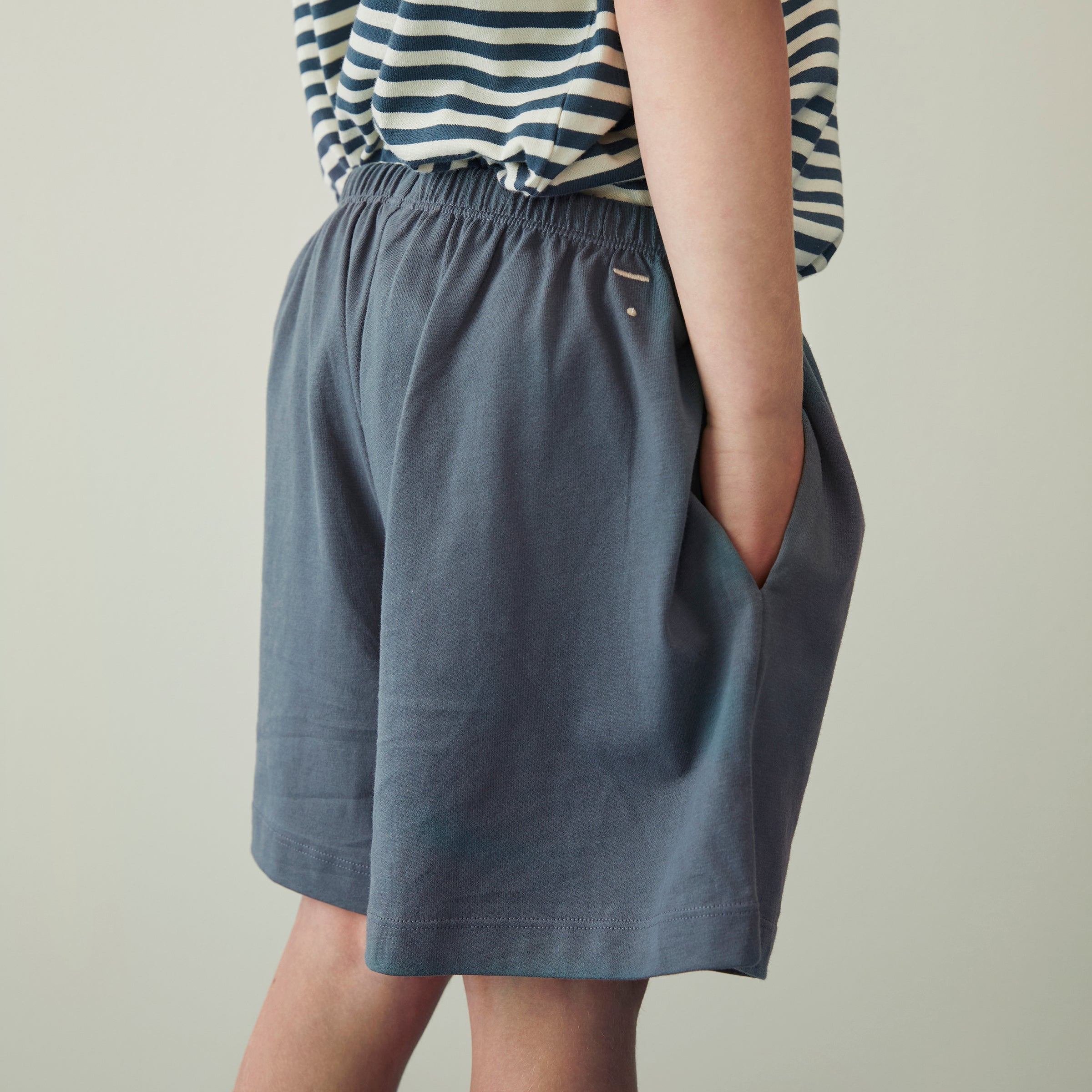 Short Bouton Gris Pierre