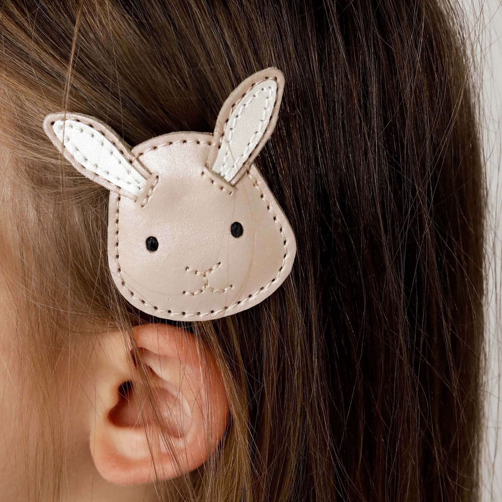 Hair clip Blinc Pink Bunny Powder Metallic Nubuck