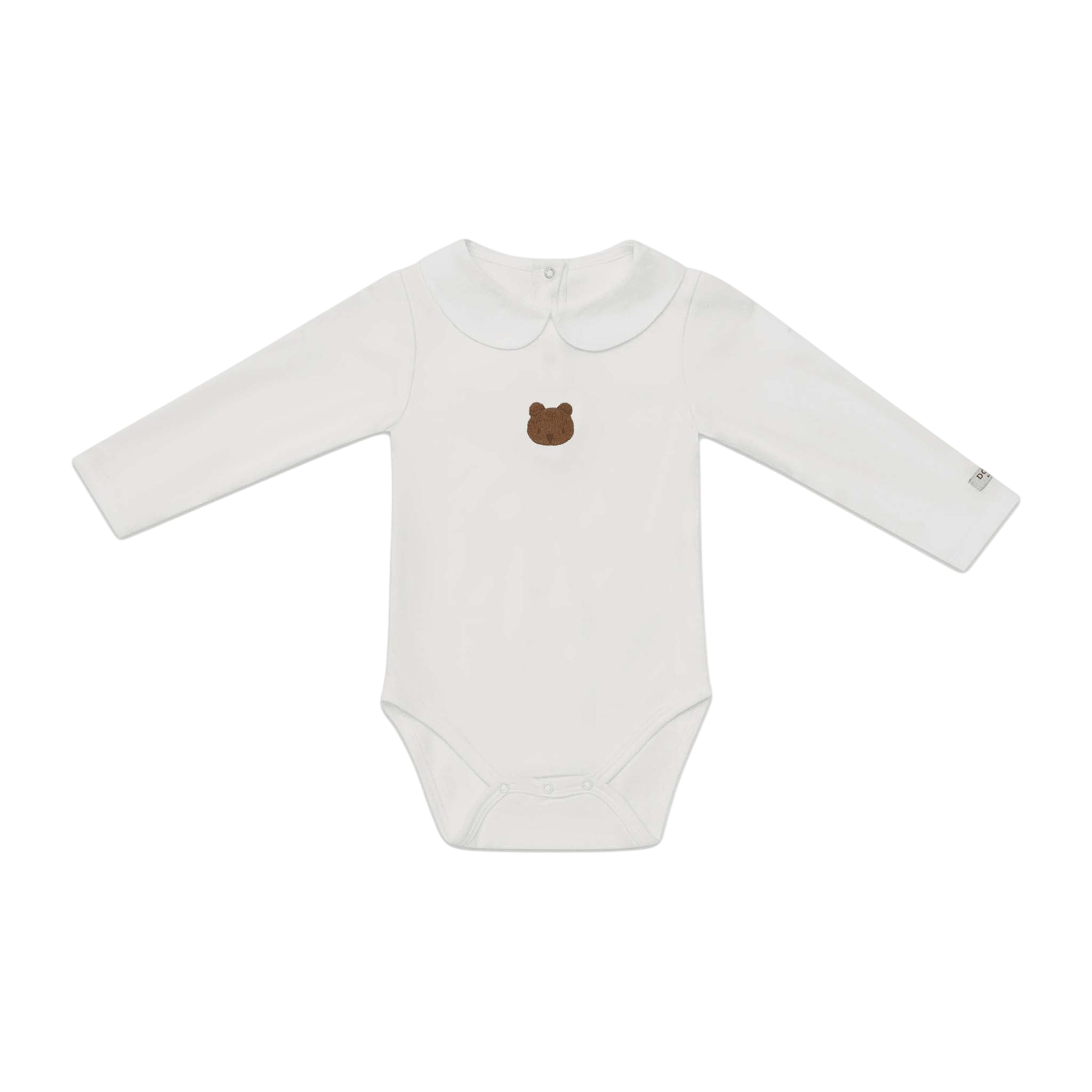 Baby Langarmbody Davo Bear Off White