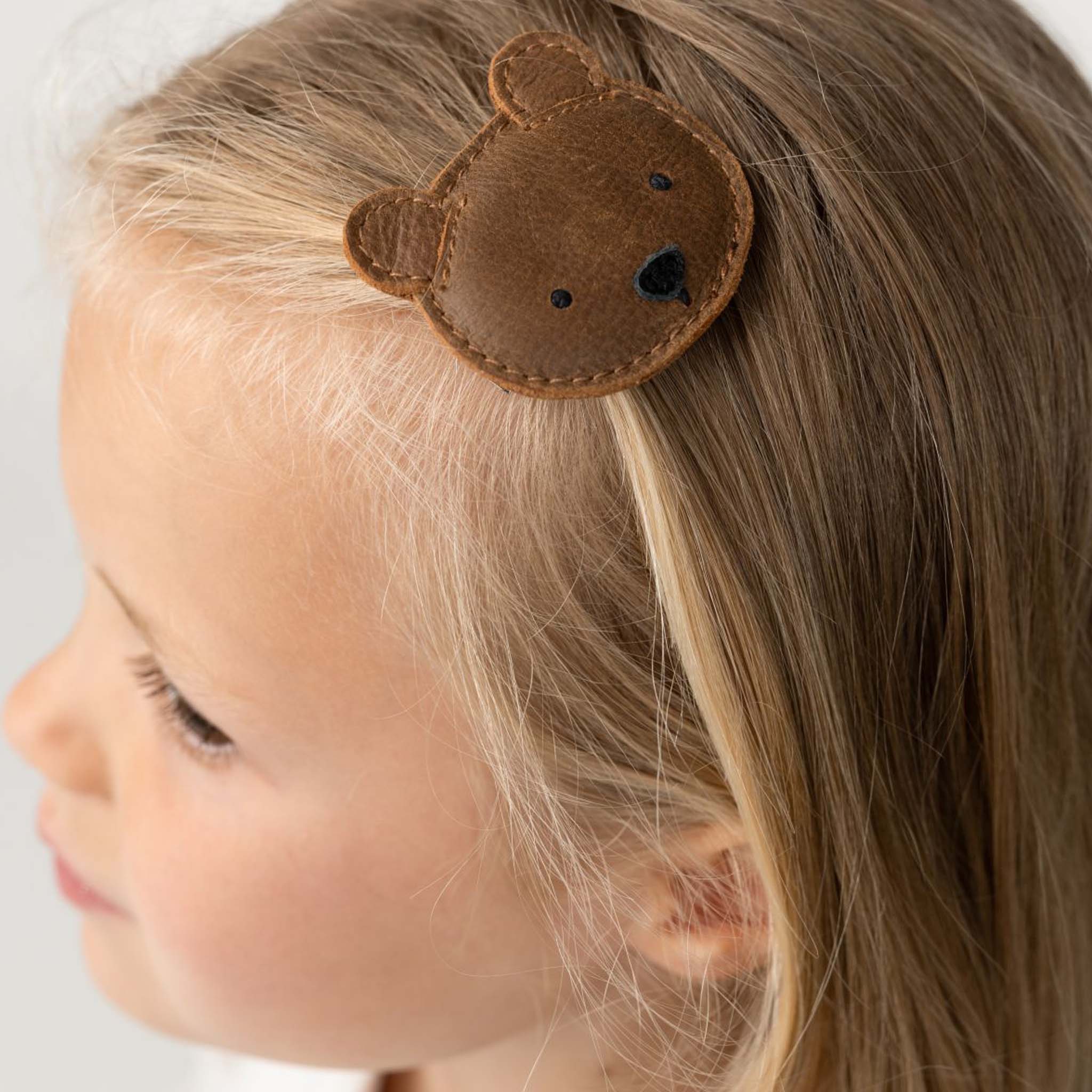 Pince à cheveux Josy Bear Cognac Classic