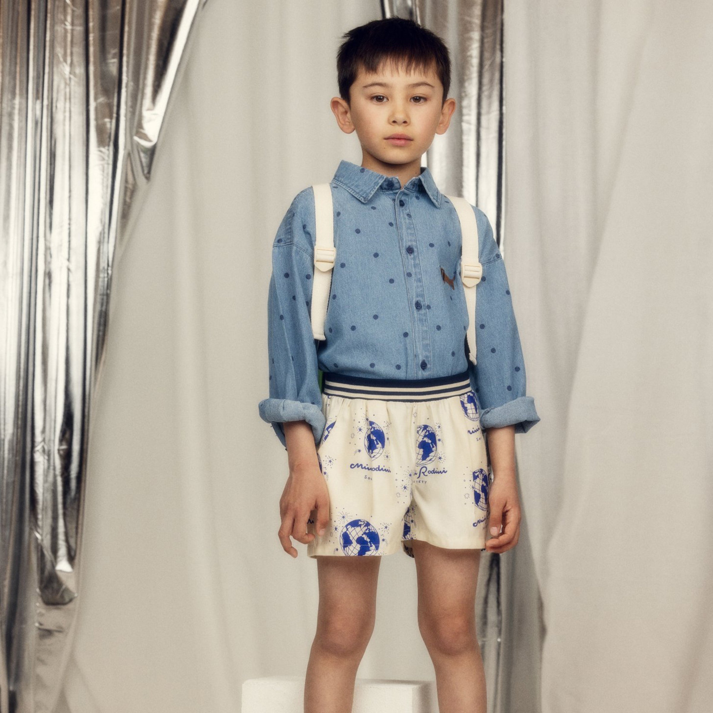 Hemd Denim Dots Blue