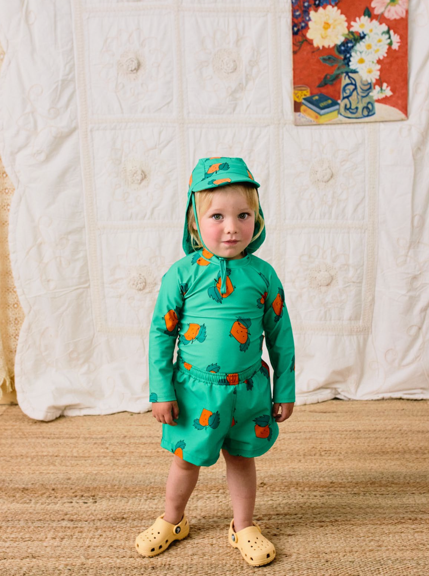 Chapeau de soleil pour bébé Tangerine Green