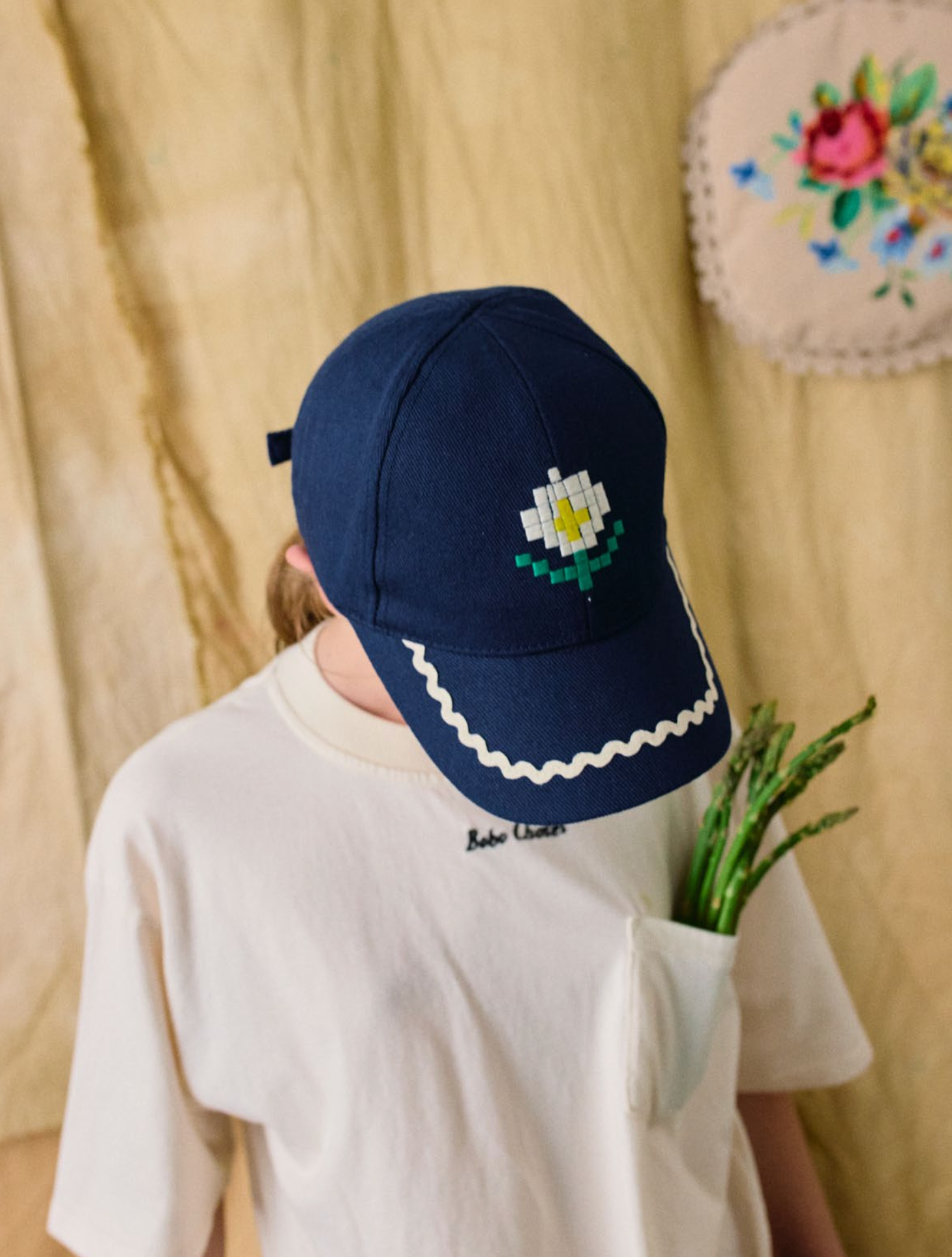 Cap Pixel Daisy Navy Blue