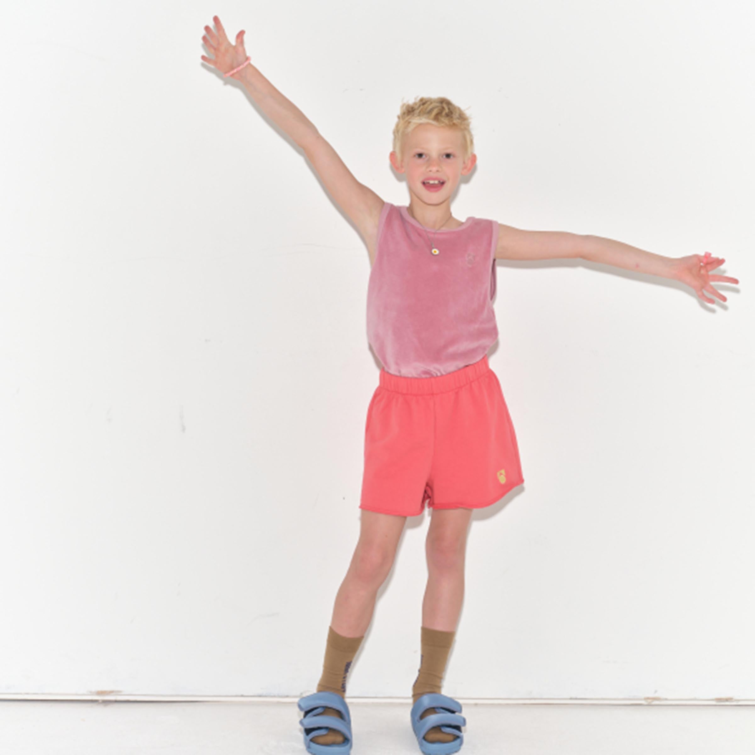 Cranberry fleece shorts