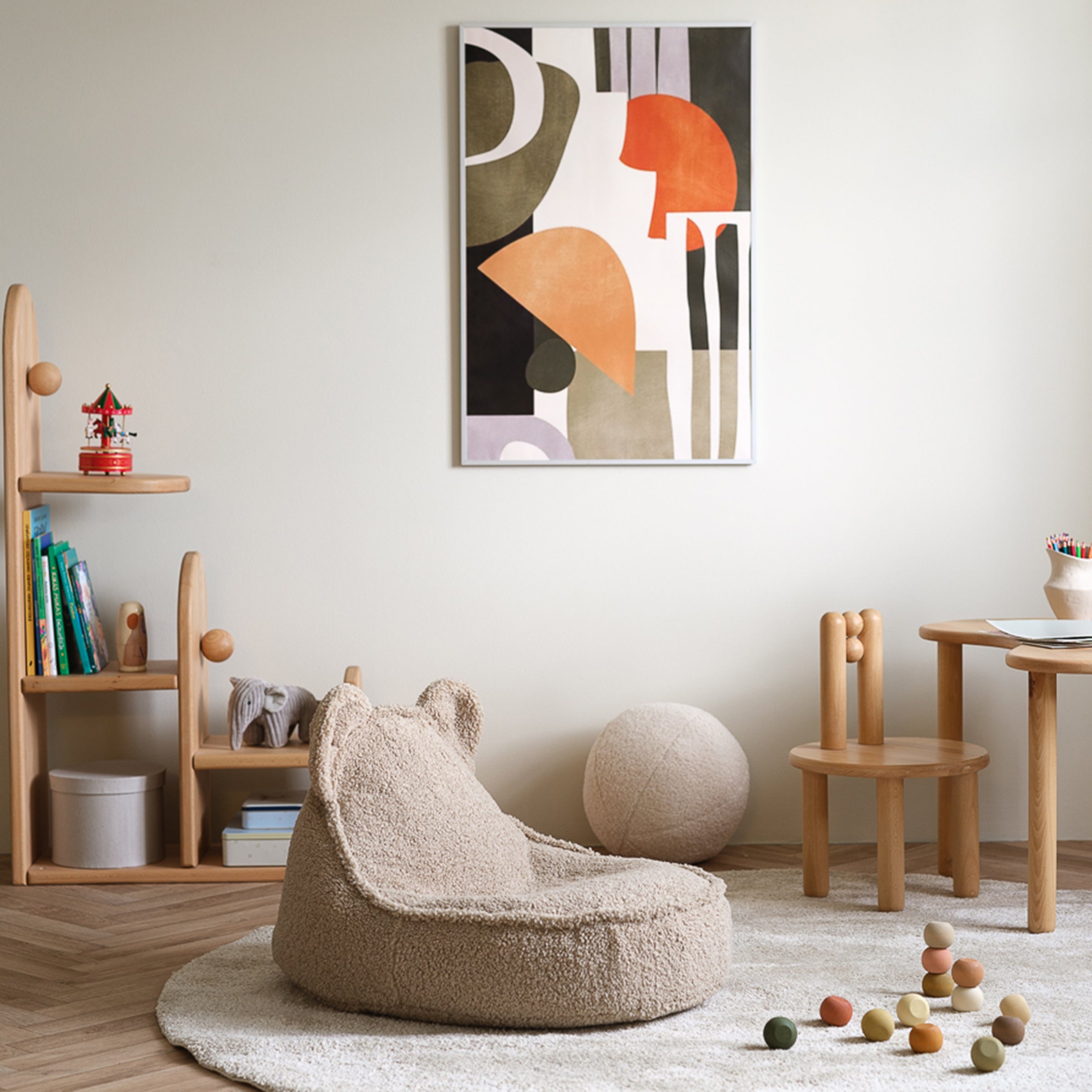 Biscuit Beanbag Beanbag and Ottoman Set