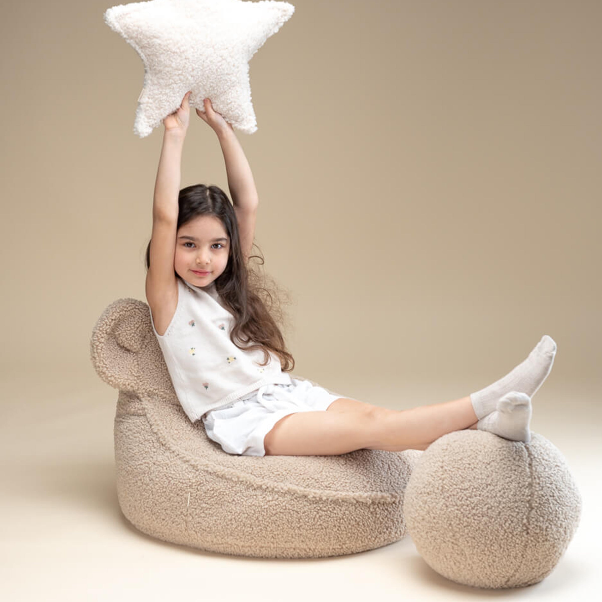 Biscuit Beanbag Beanbag and Ottoman Set