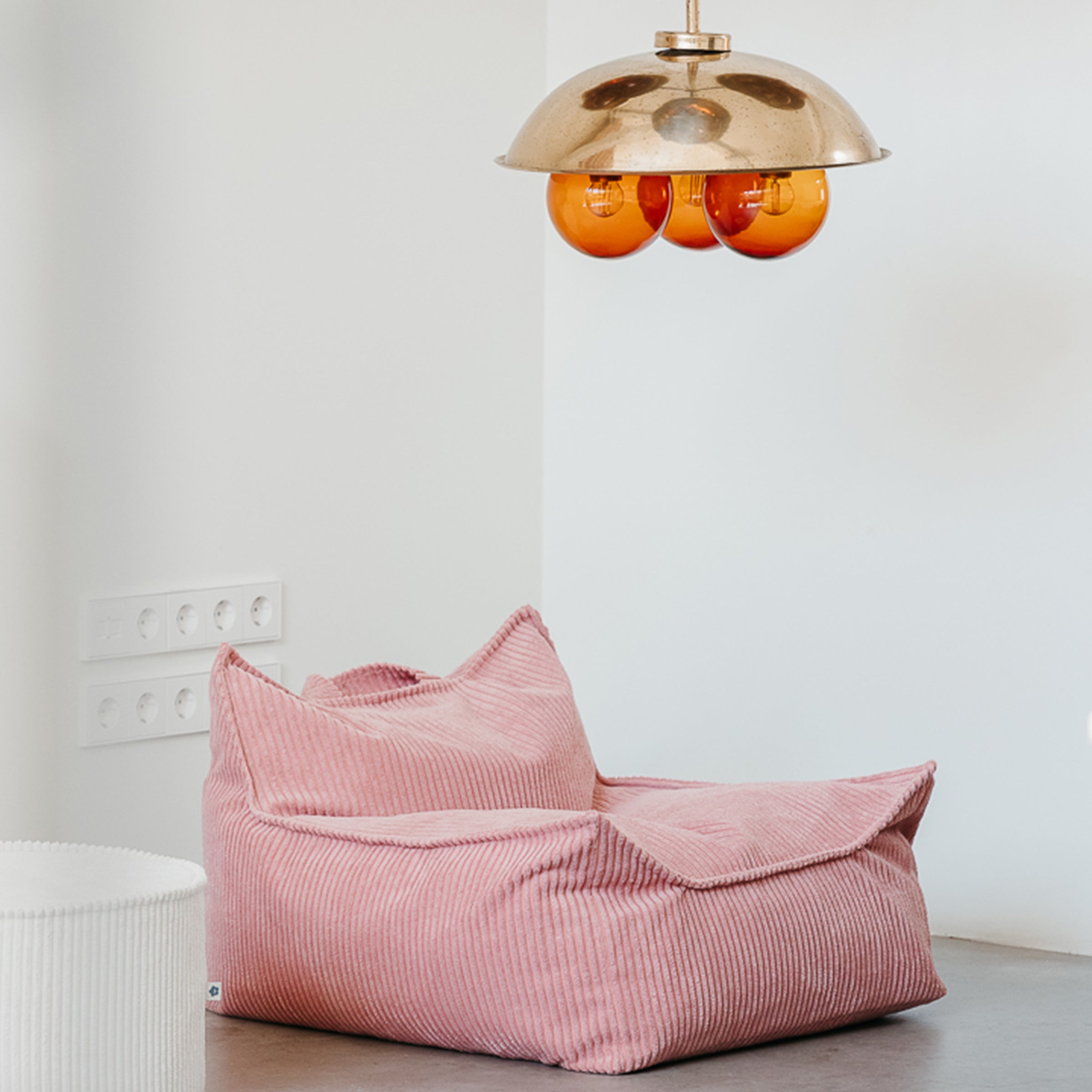 Wigiwama Sitzsack und Ottoman Set Pink Mousse