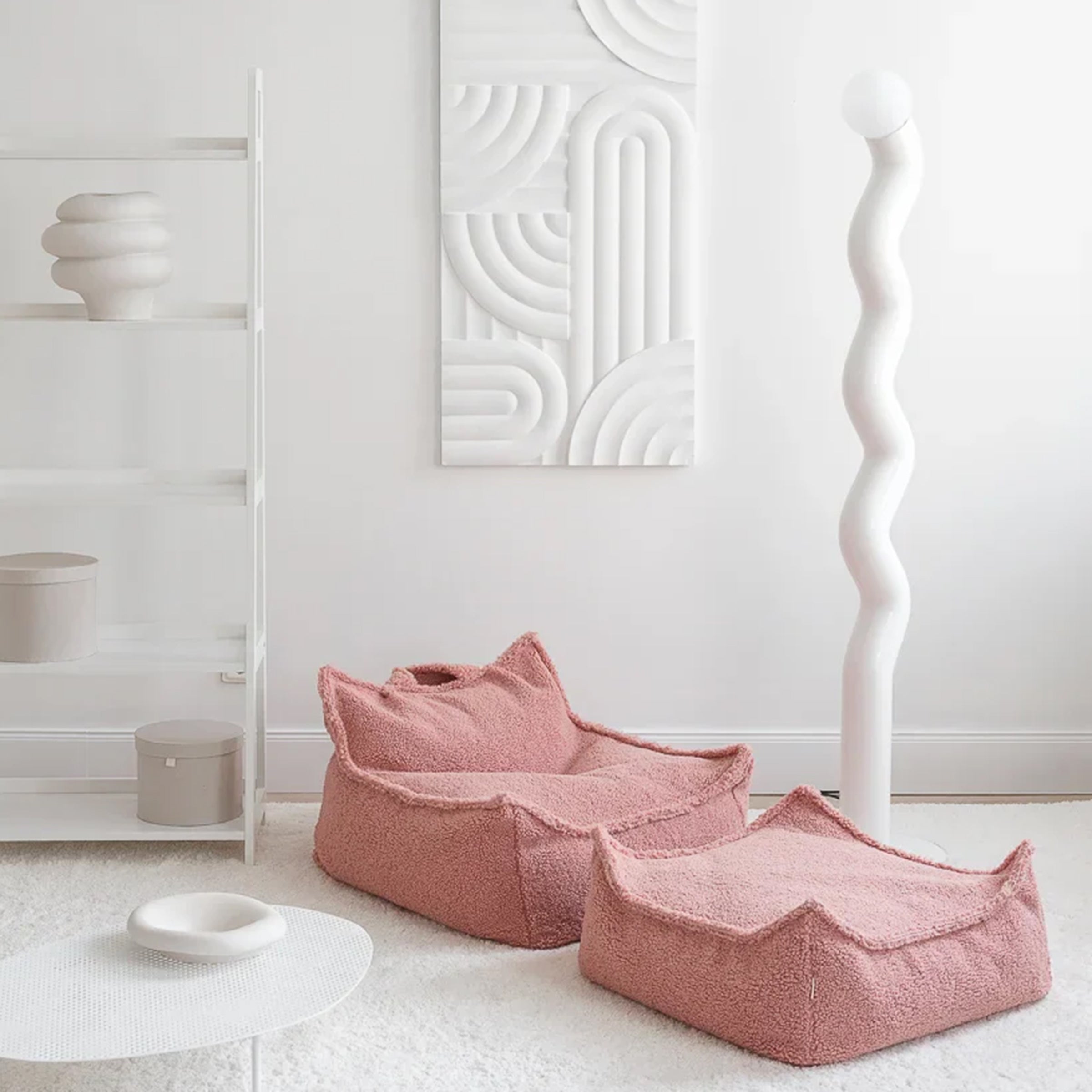 Guava Beanbag Chair et Ottoman Set