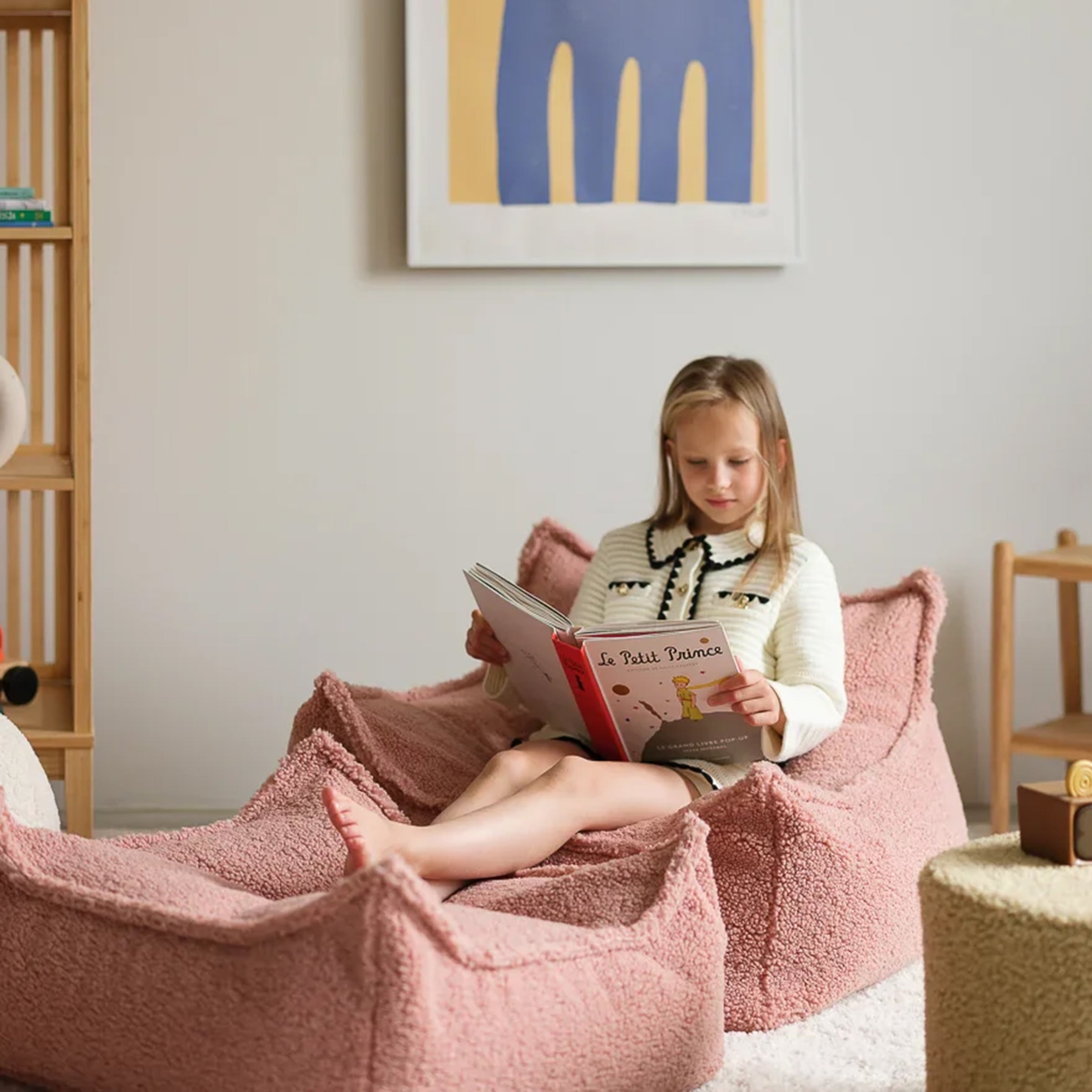 Guava Beanbag Chair et Ottoman Set