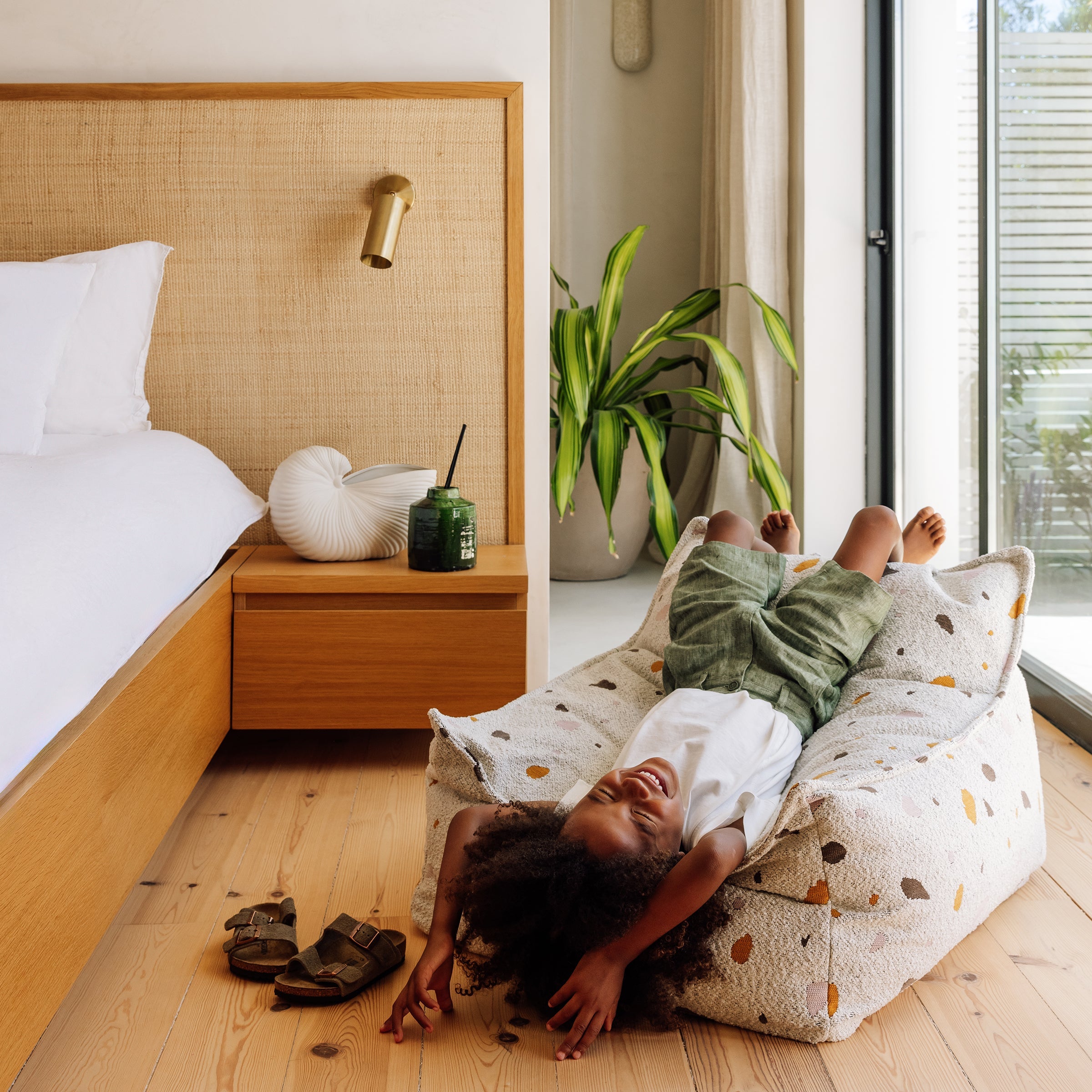 Wigiwama Sitzsack und Ottomann Set Terrazzo Marble