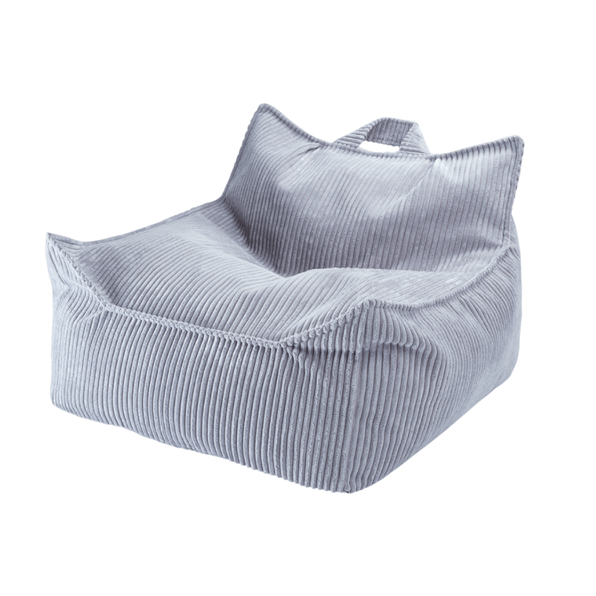 Blueberry Blue Beanbag Chair and Ottoman Set