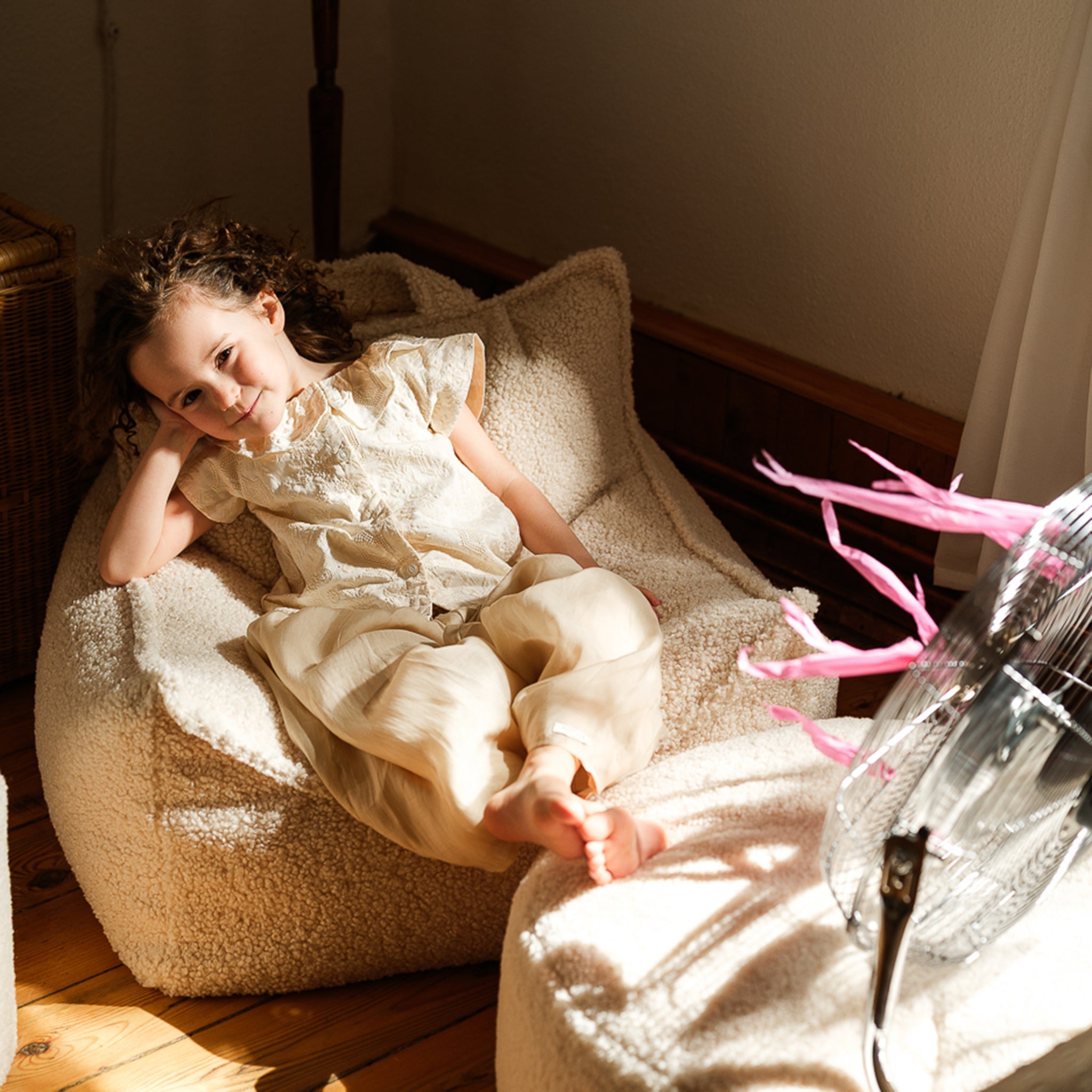 Wigiwama Sitzsack und Ottoman Set Cream White