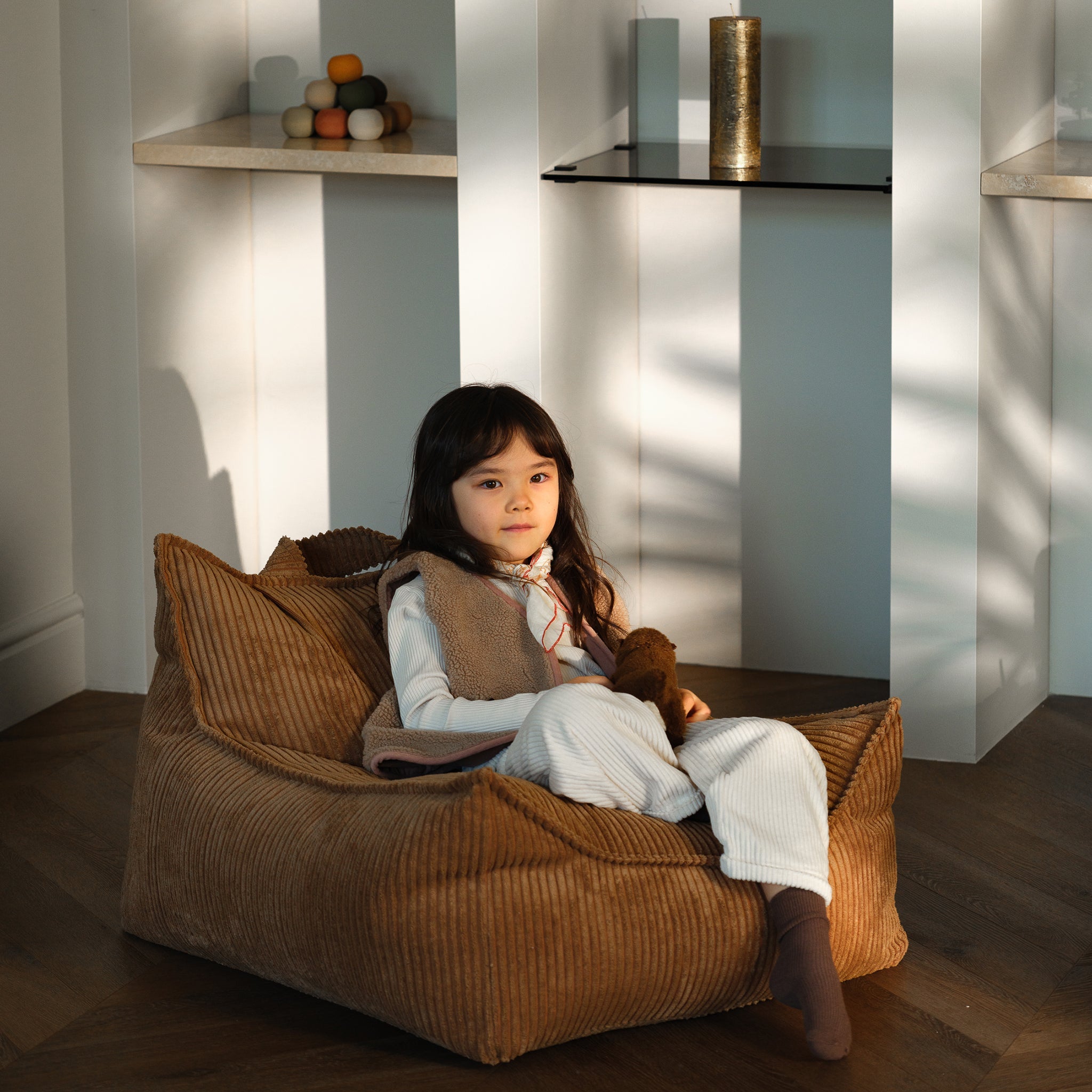 Wigiwama Sitzsack und Ottoman Set Toffee