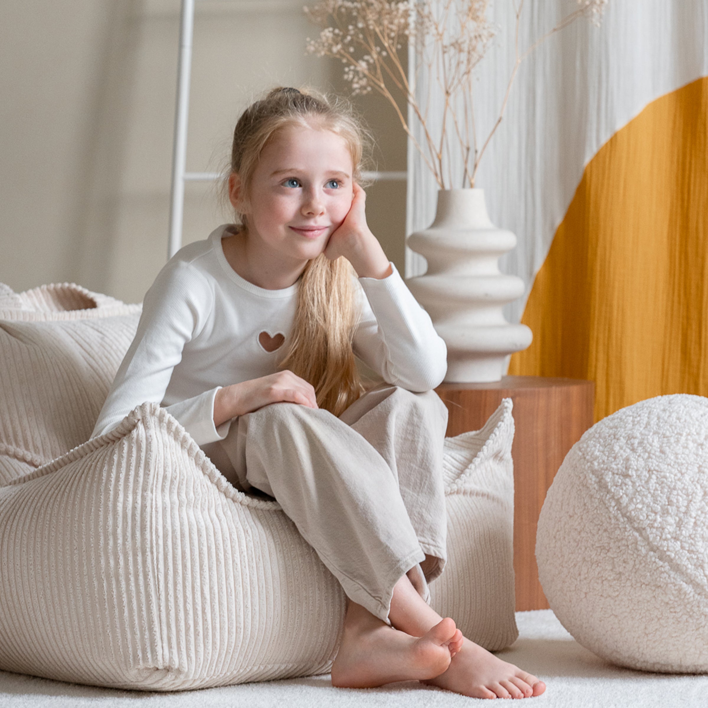 Wigiwama Sitzsack und Ottoman Set Marshmallow