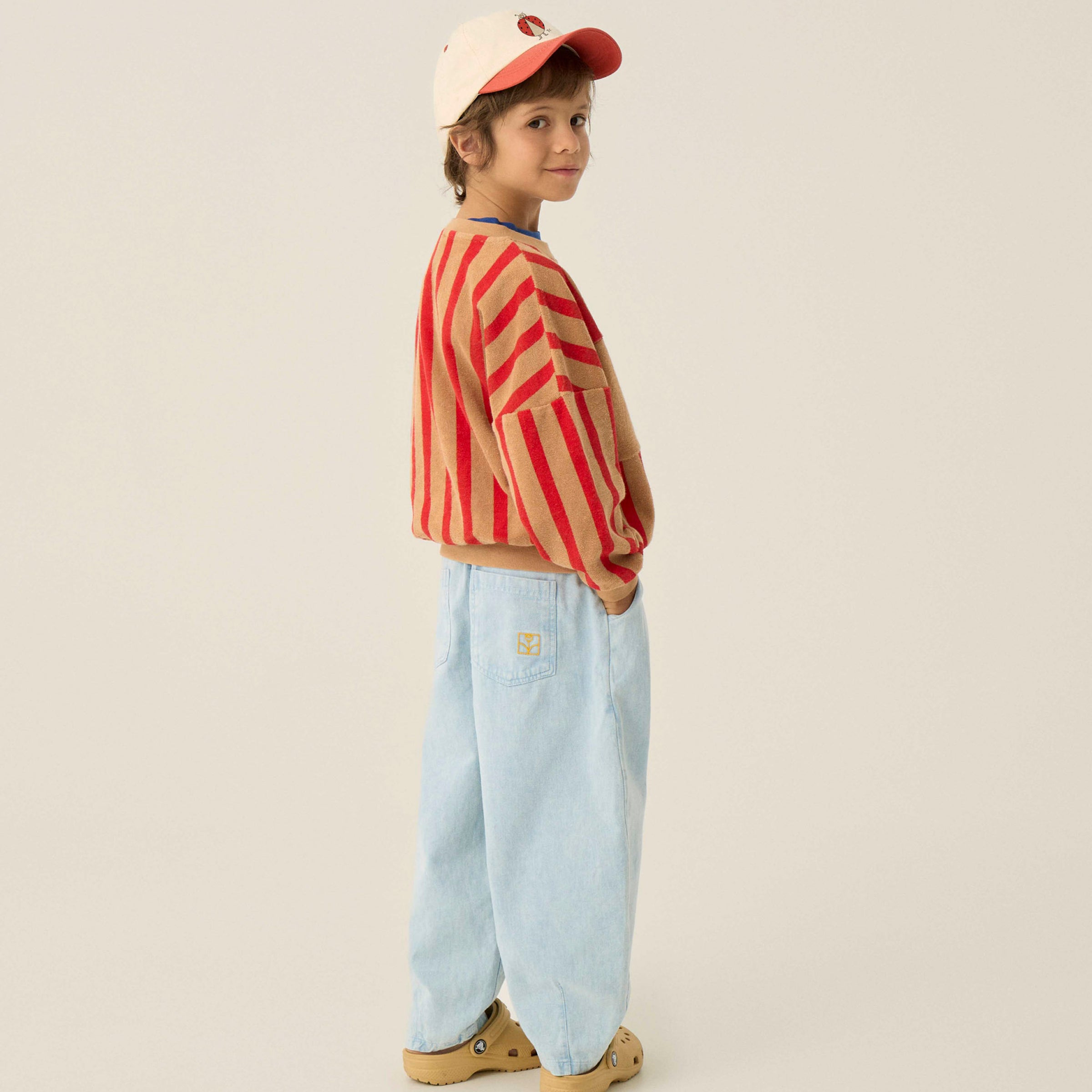 Sweatshirt Red Stripes Camel