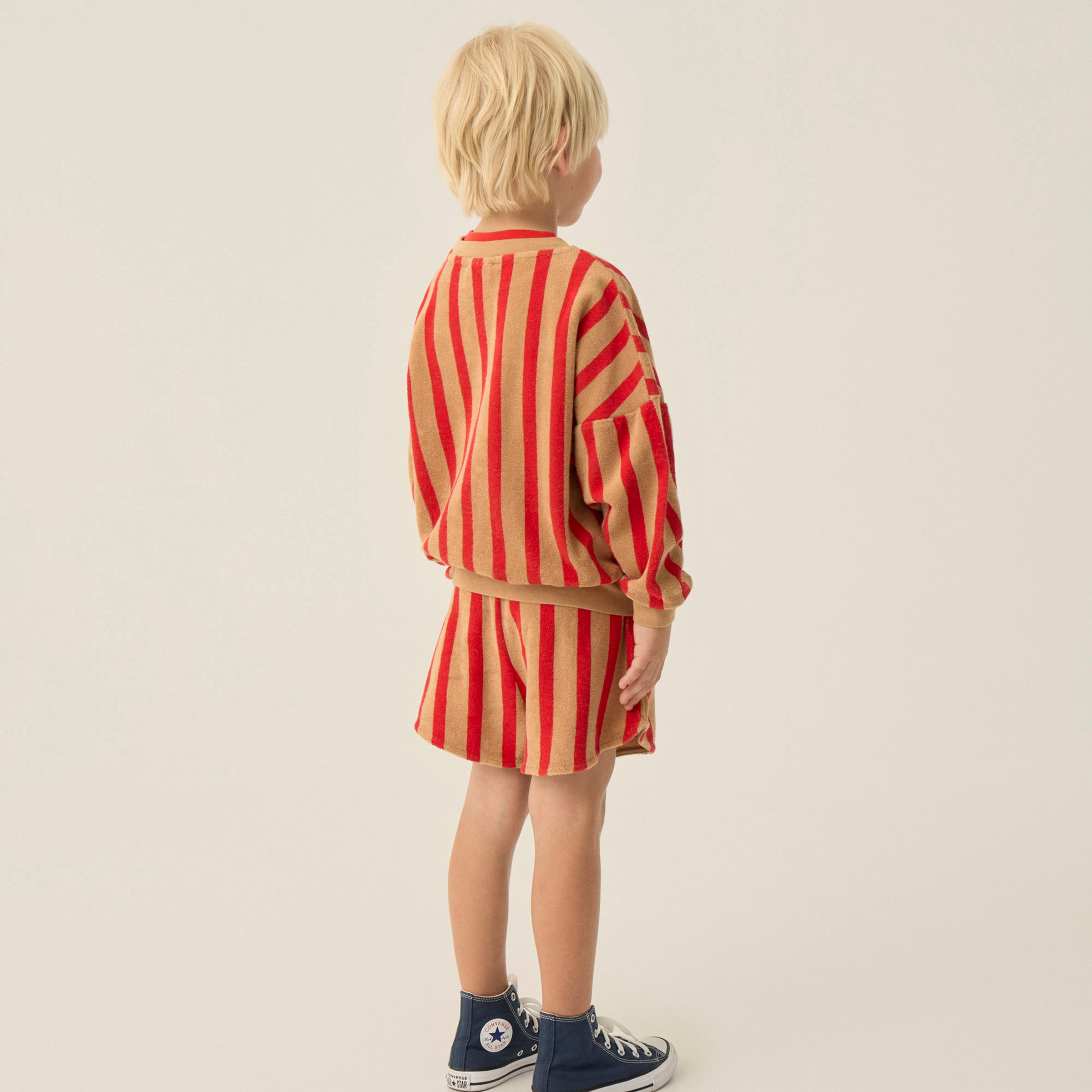 Sweatshirt Red Stripes Camel