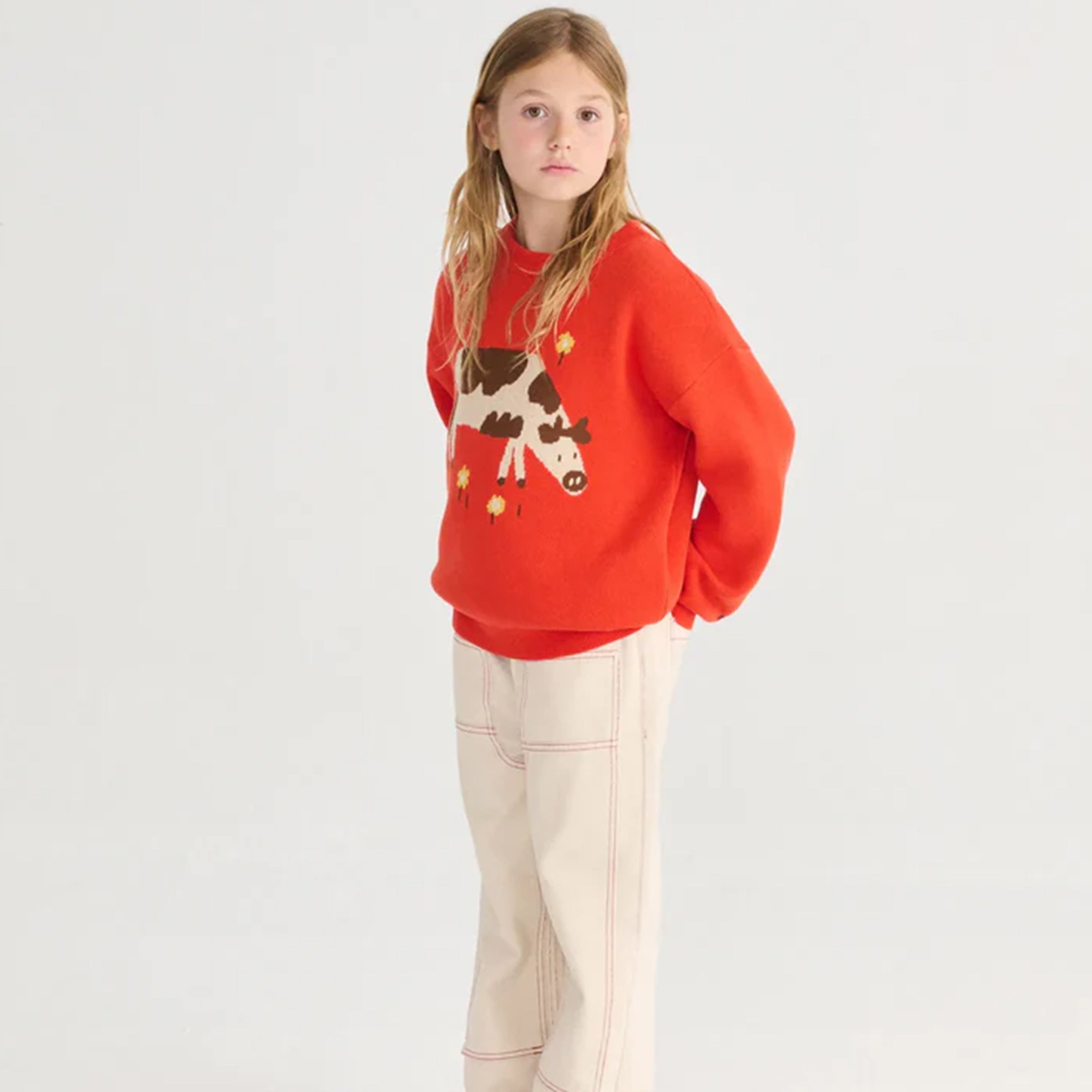 Pull ferme aventure rouge