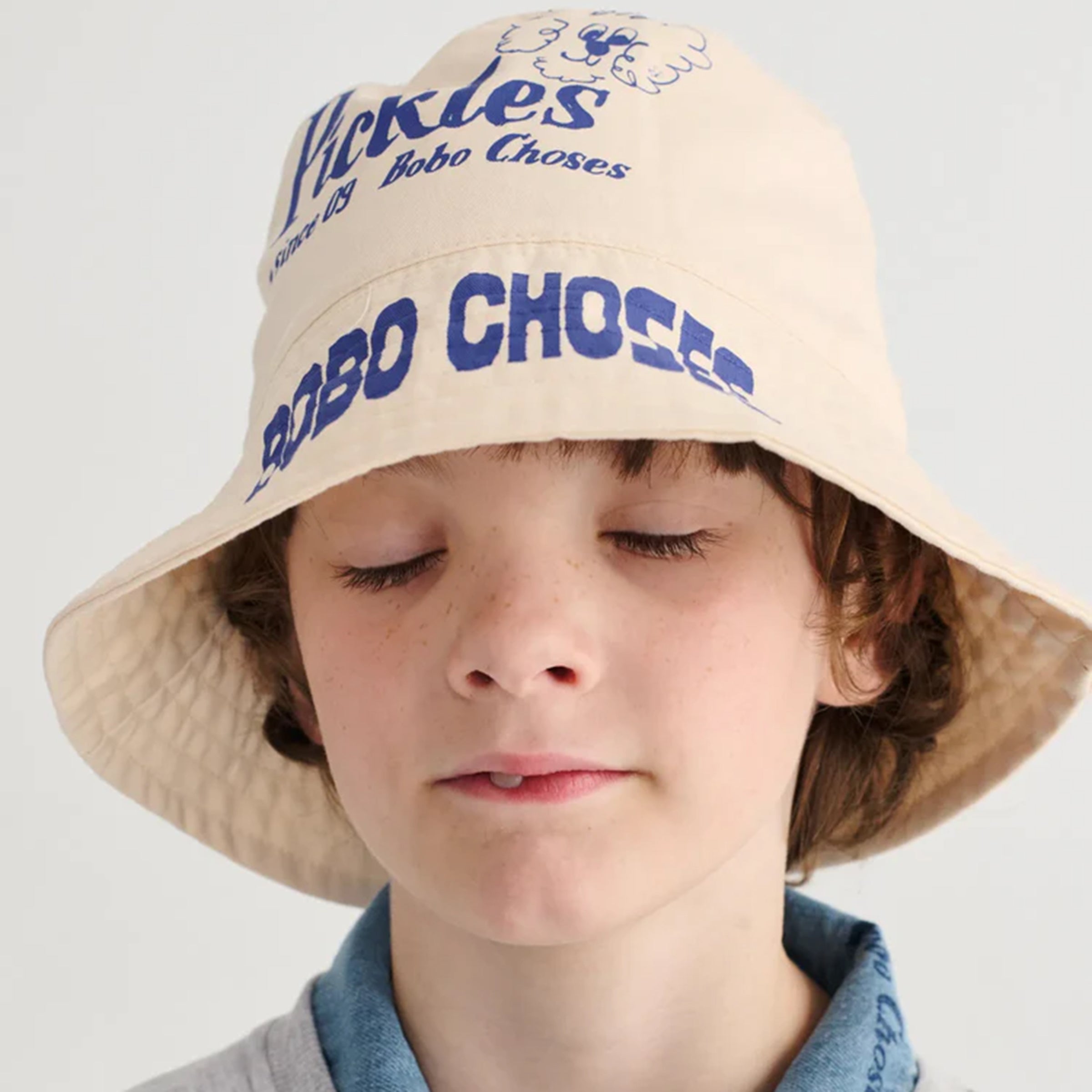 Reversible sun hat Bobo Choses Pickles Offwhite