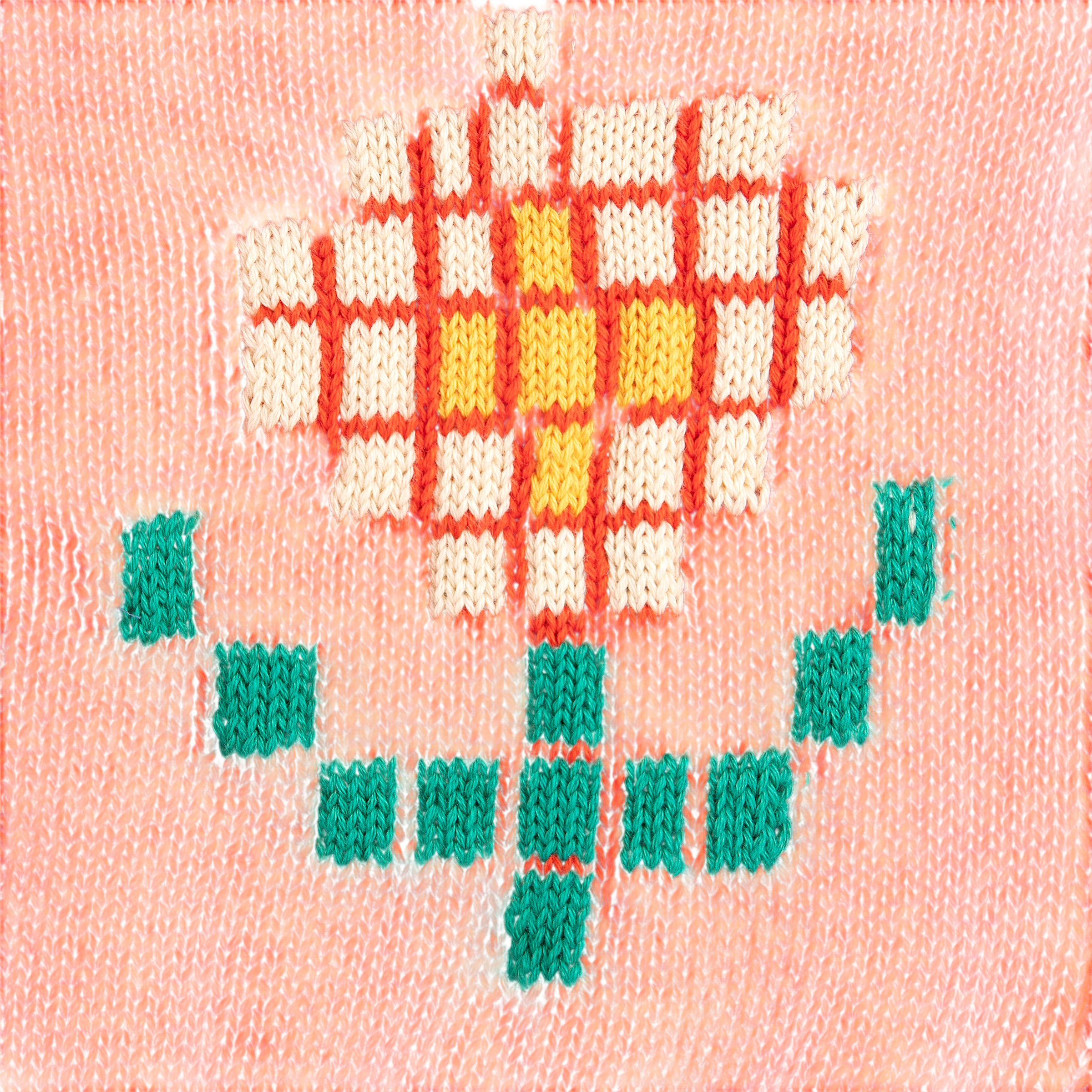 Cardigan Pixel Daisy Red