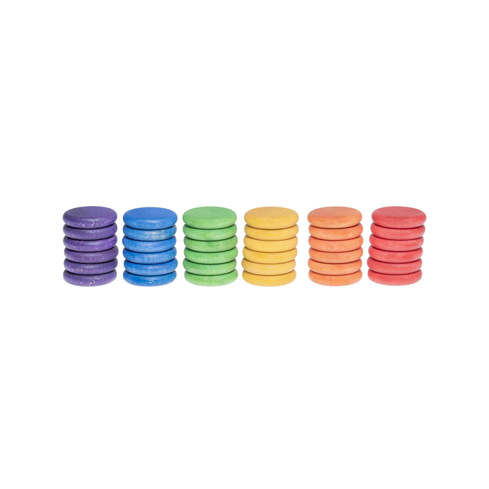 36 Holzmünzen (6 Farben) Grapat