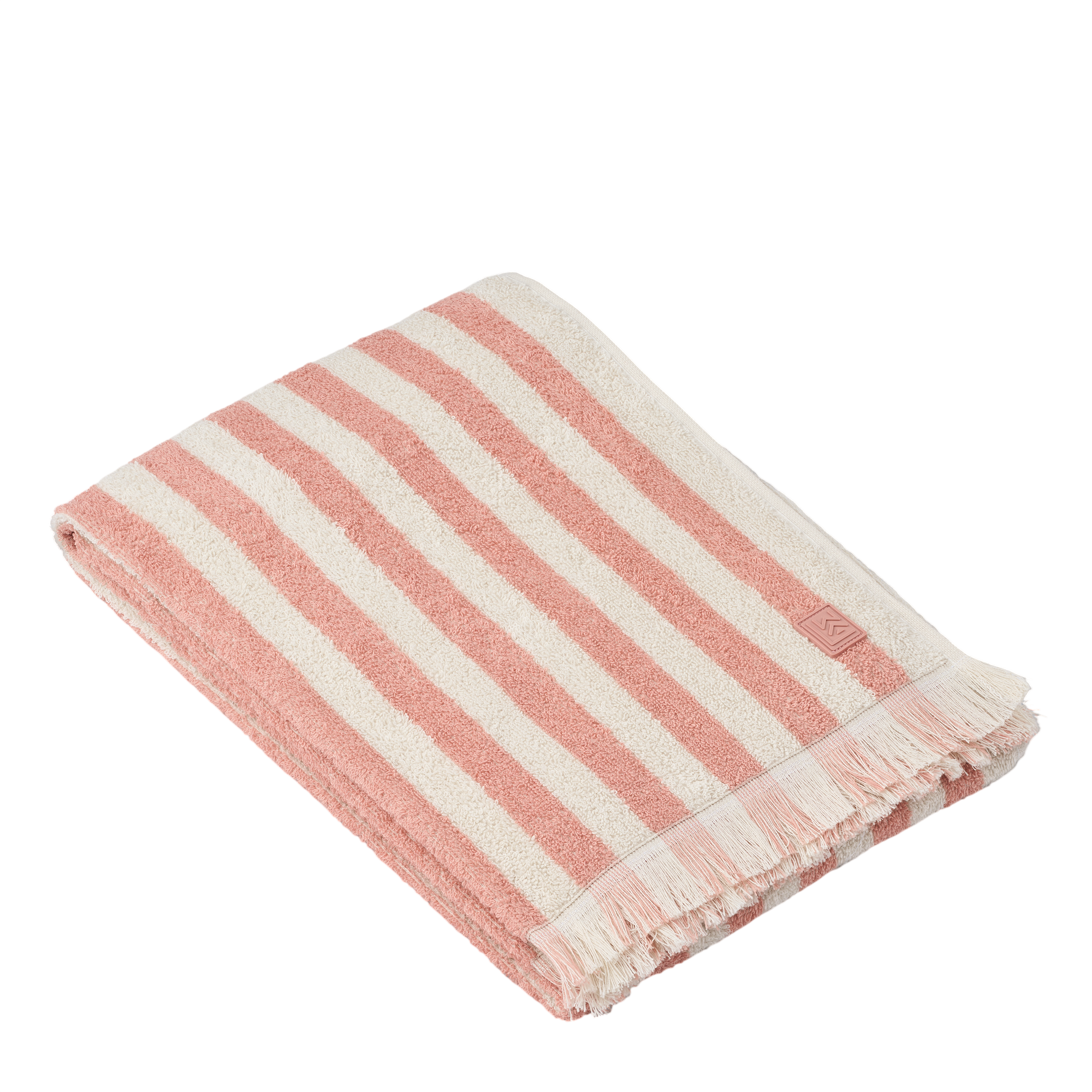 Serviette de plage Summer Coral blush creme de la creme stripe