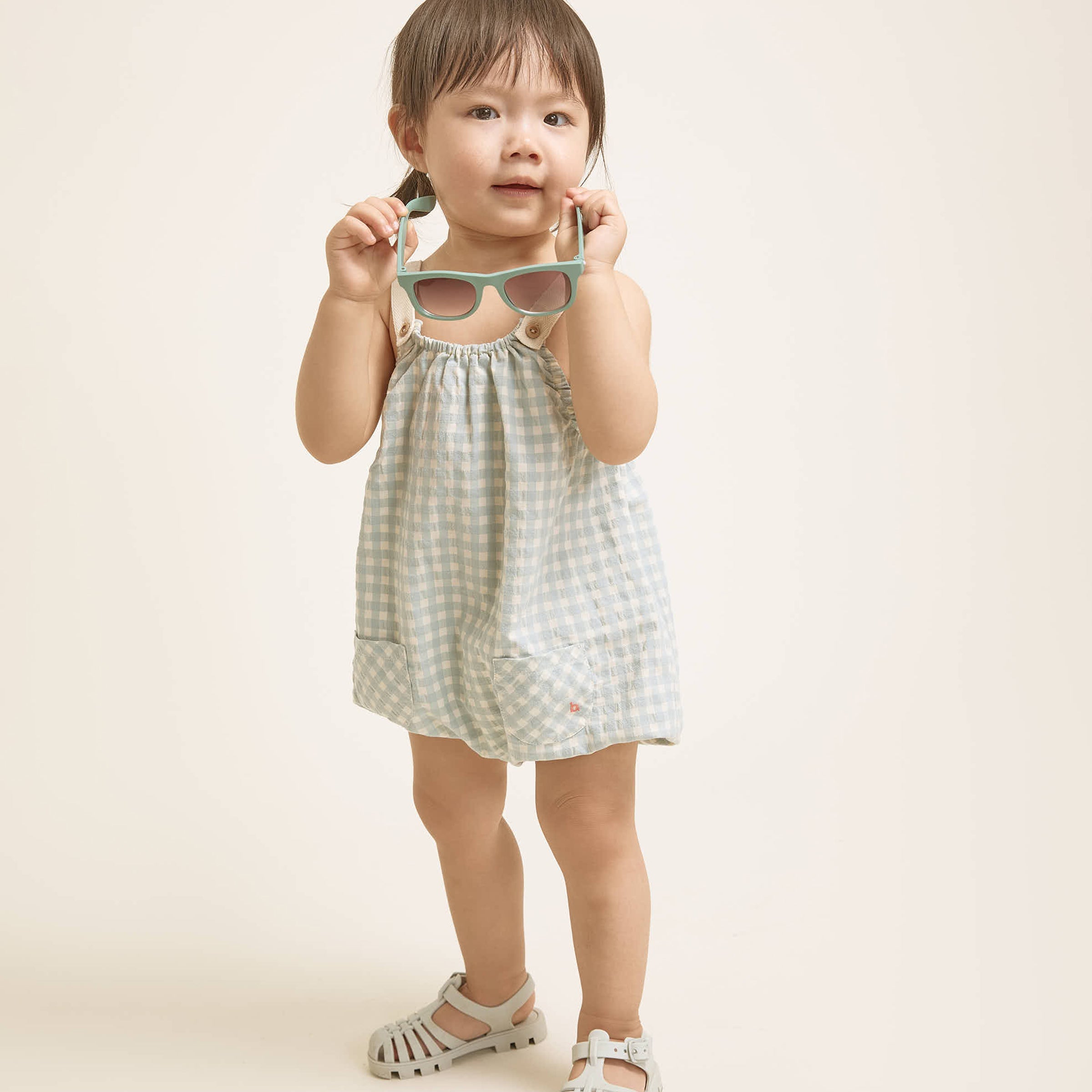 Baby Latzhose Gingham Aqua