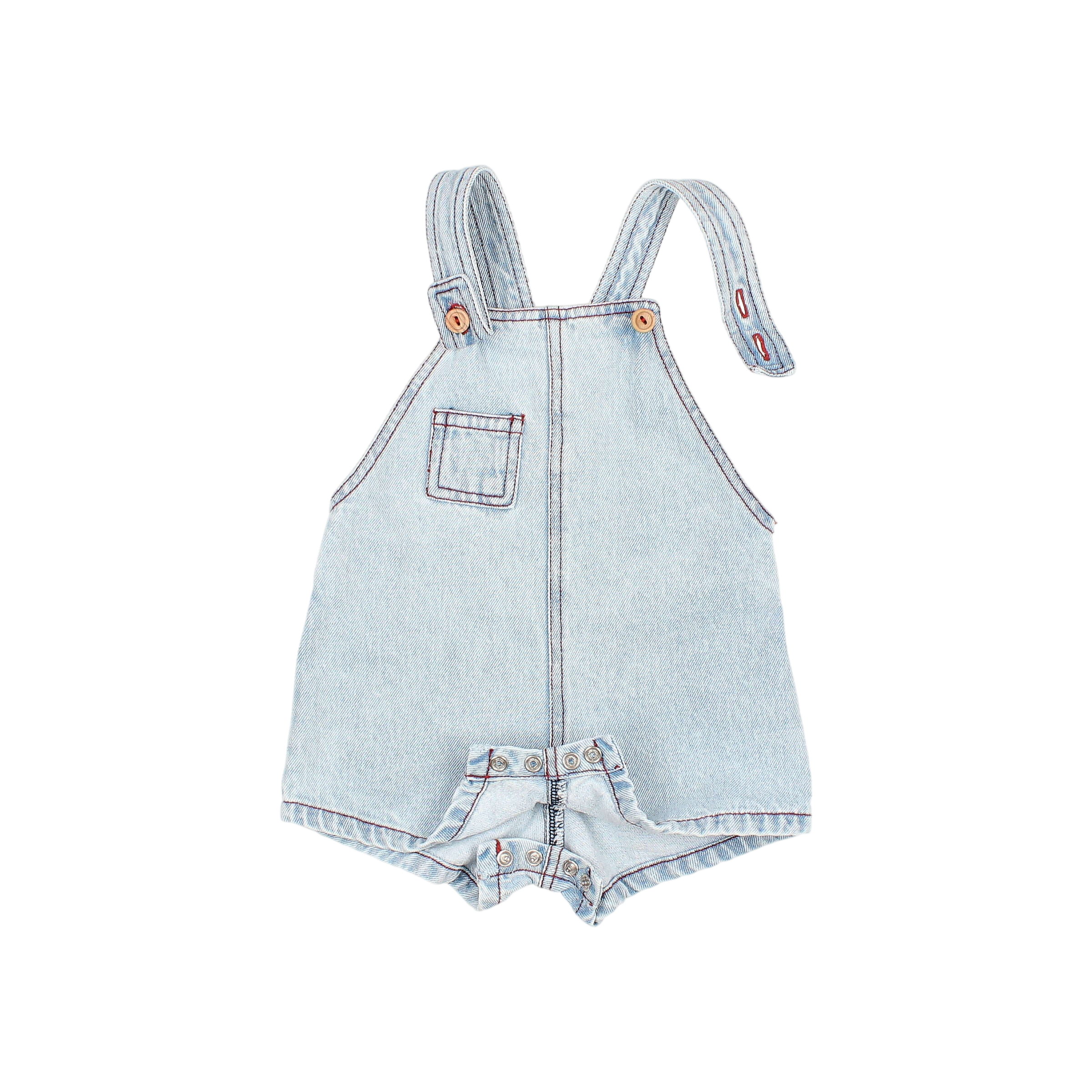 Baby dungarees denim bleach