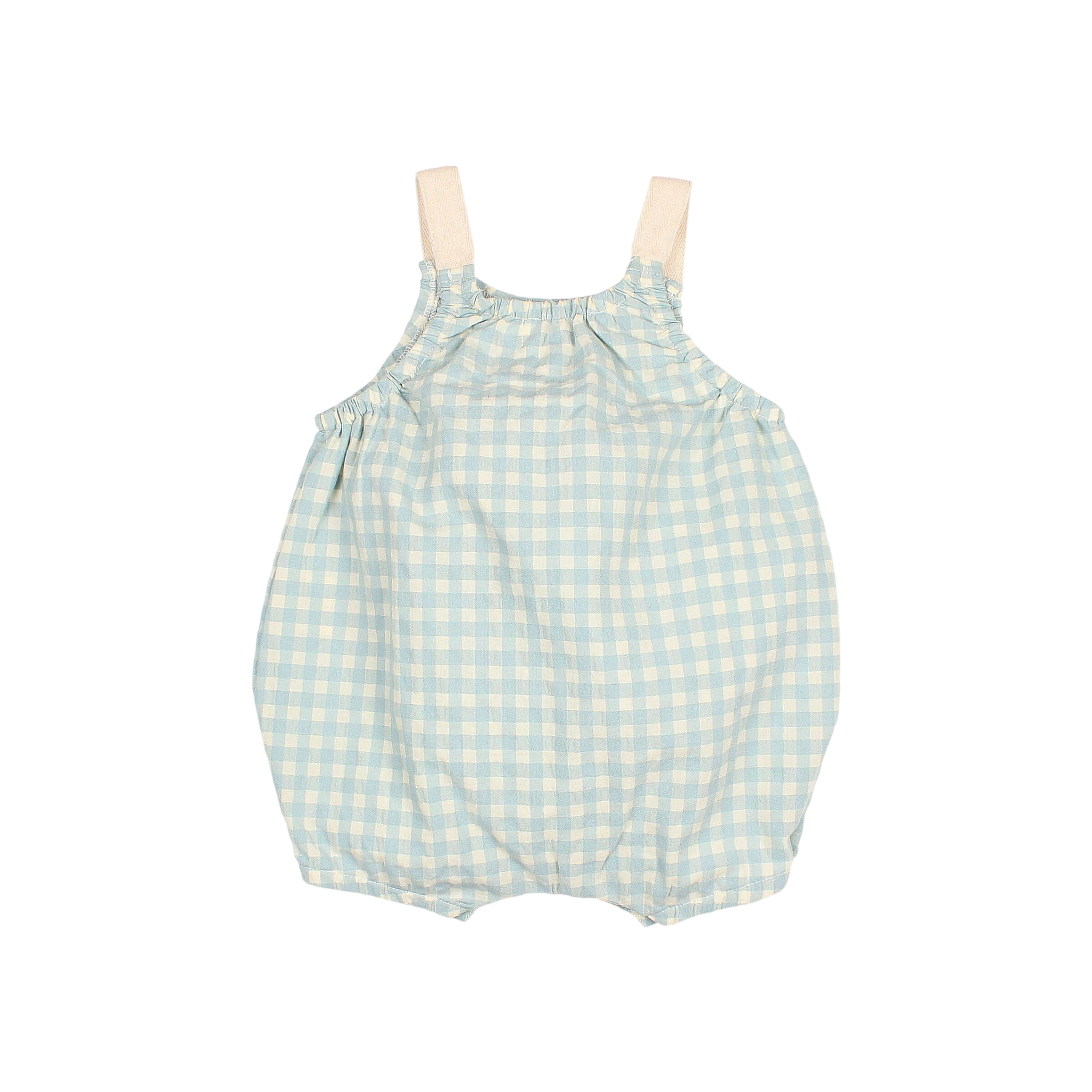 Baby Latzhose Gingham Aqua