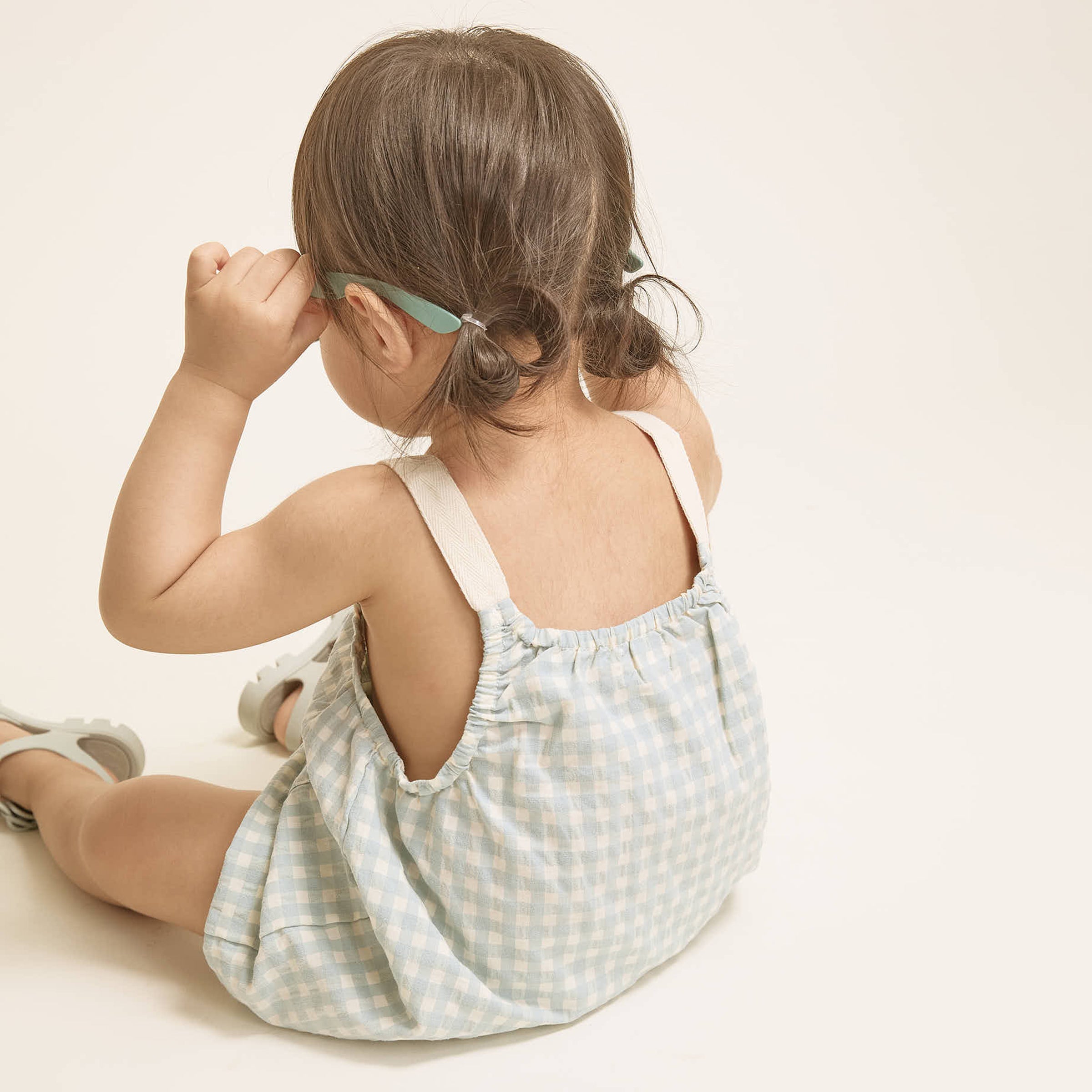 Baby Latzhose Gingham Aqua