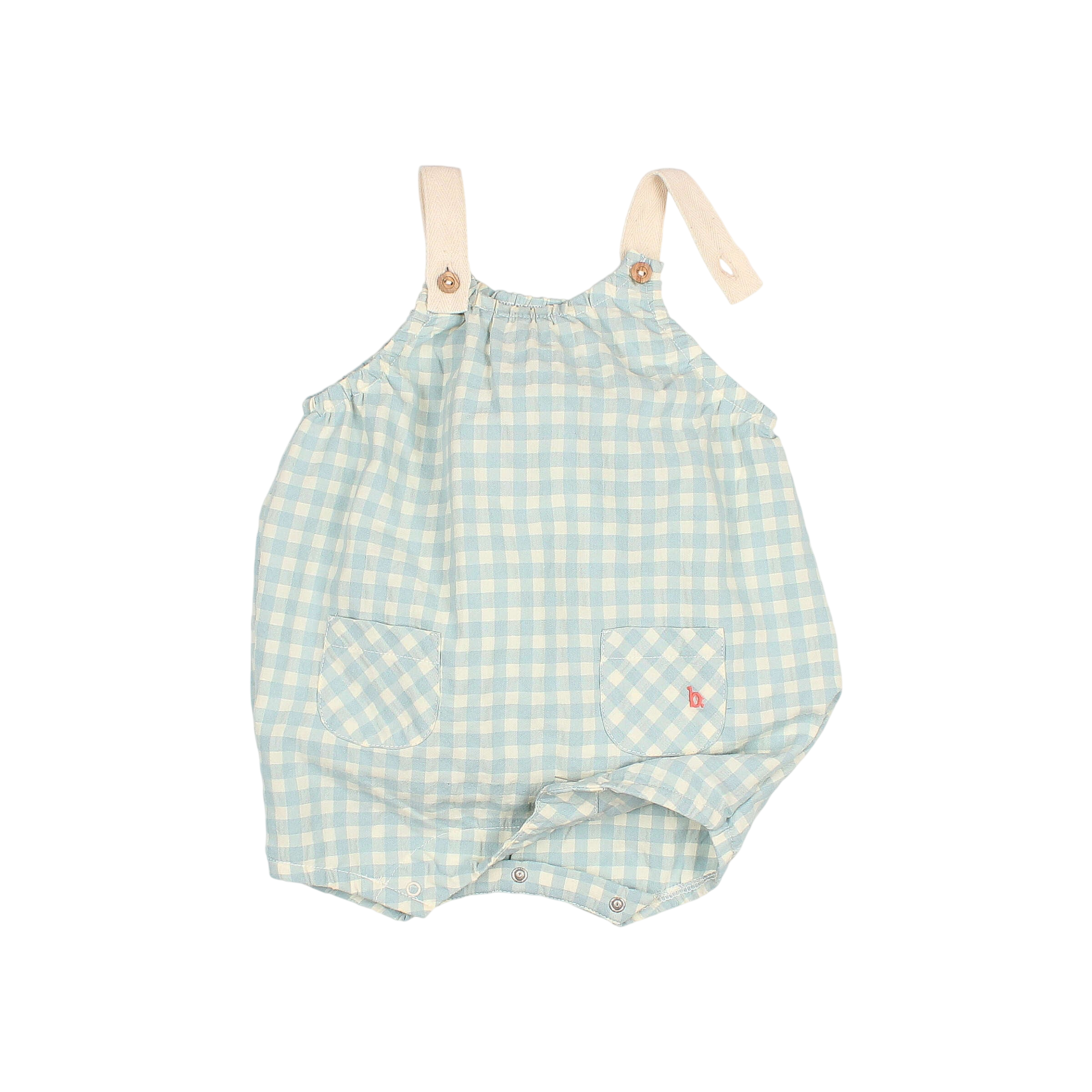 Baby Latzhose Gingham Aqua