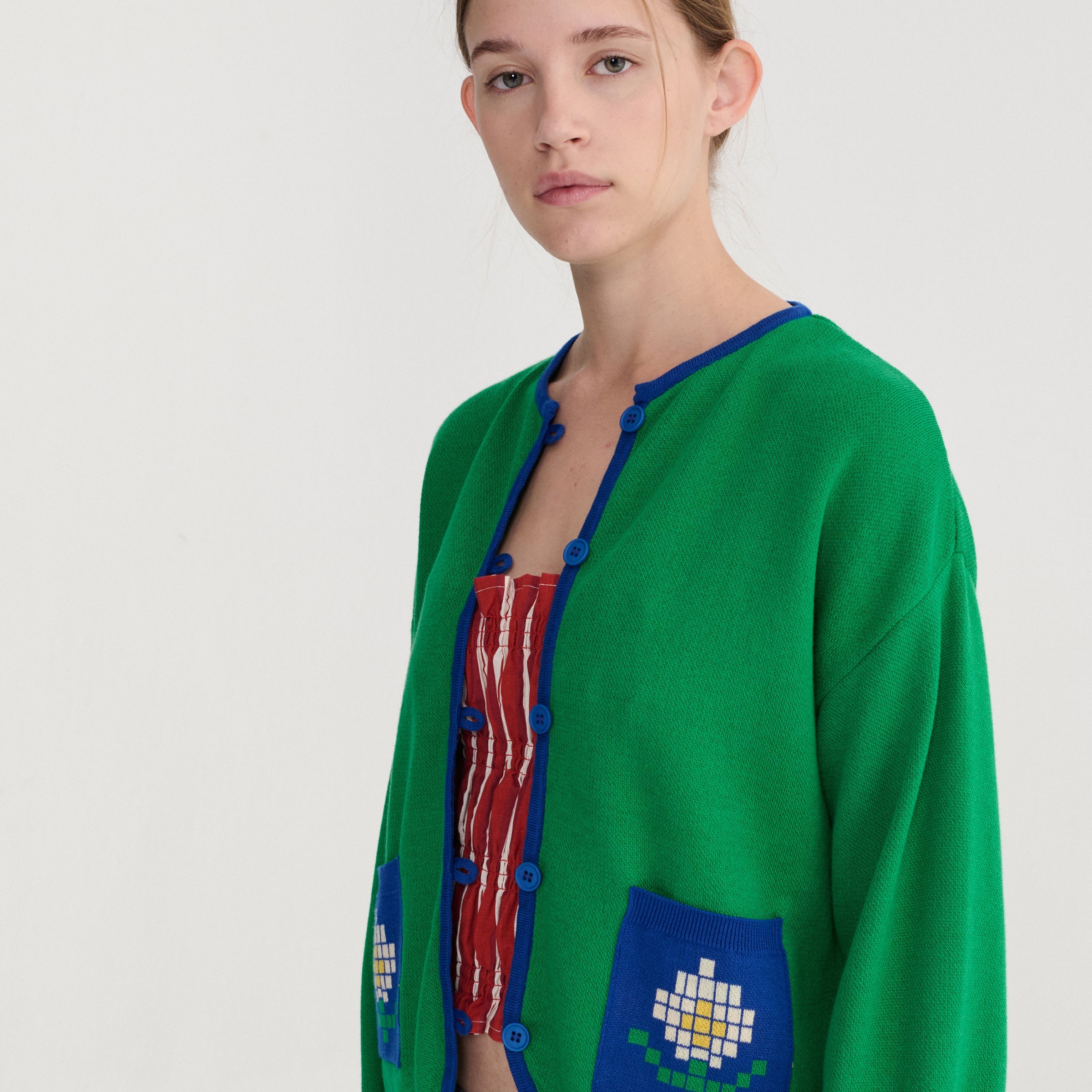 Adult Strickjacke Pixel Daisy
