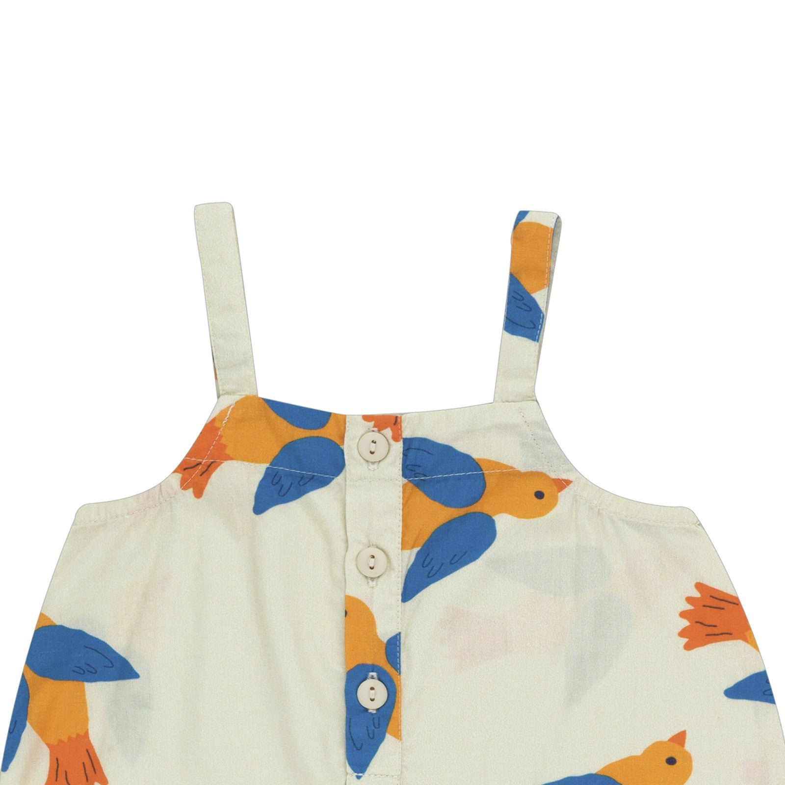 Baby dungarees Birds Light Cream
