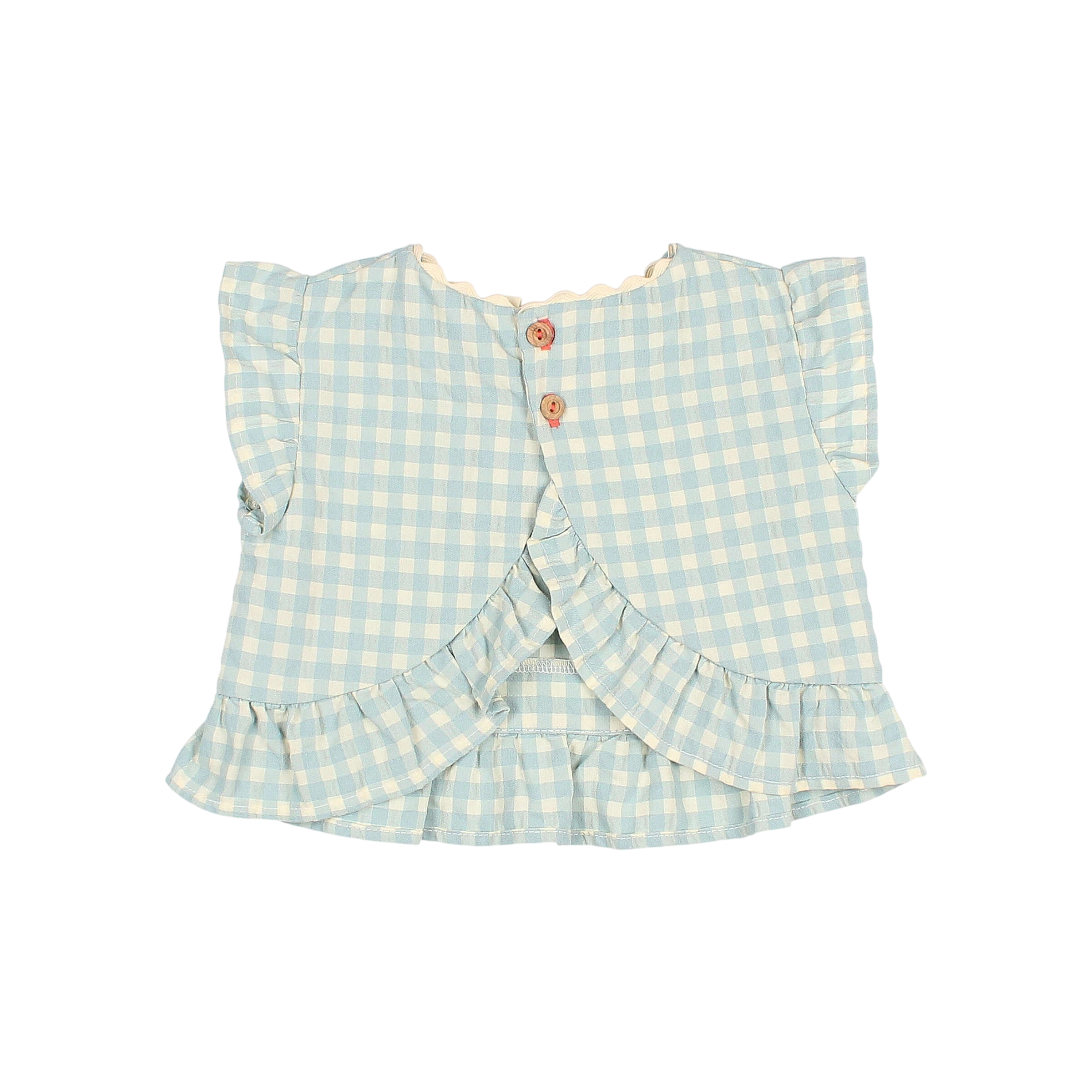 Baby Top Gingham Aqua