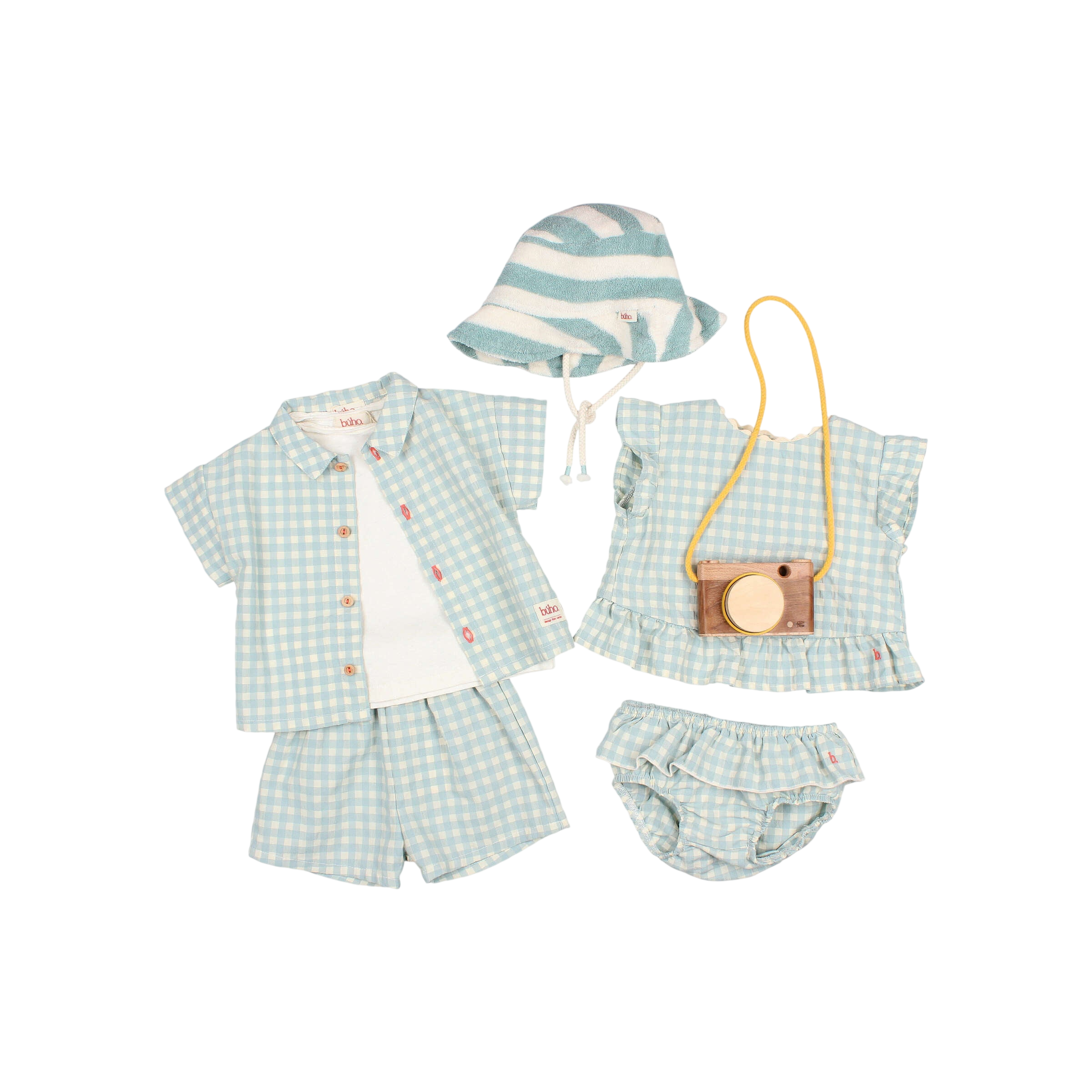 Baby Culotte Gingham Aqua