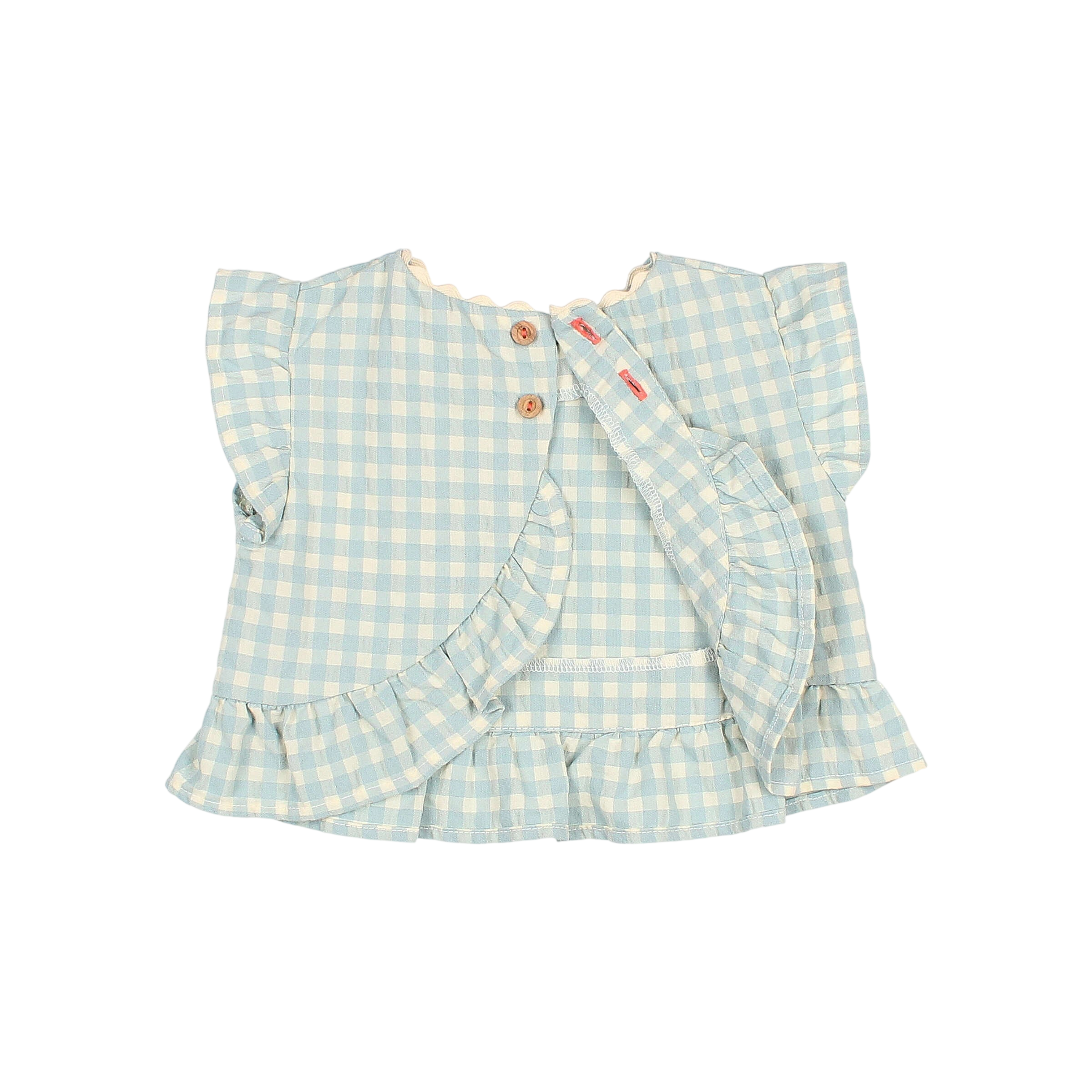 Baby Top Gingham Aqua