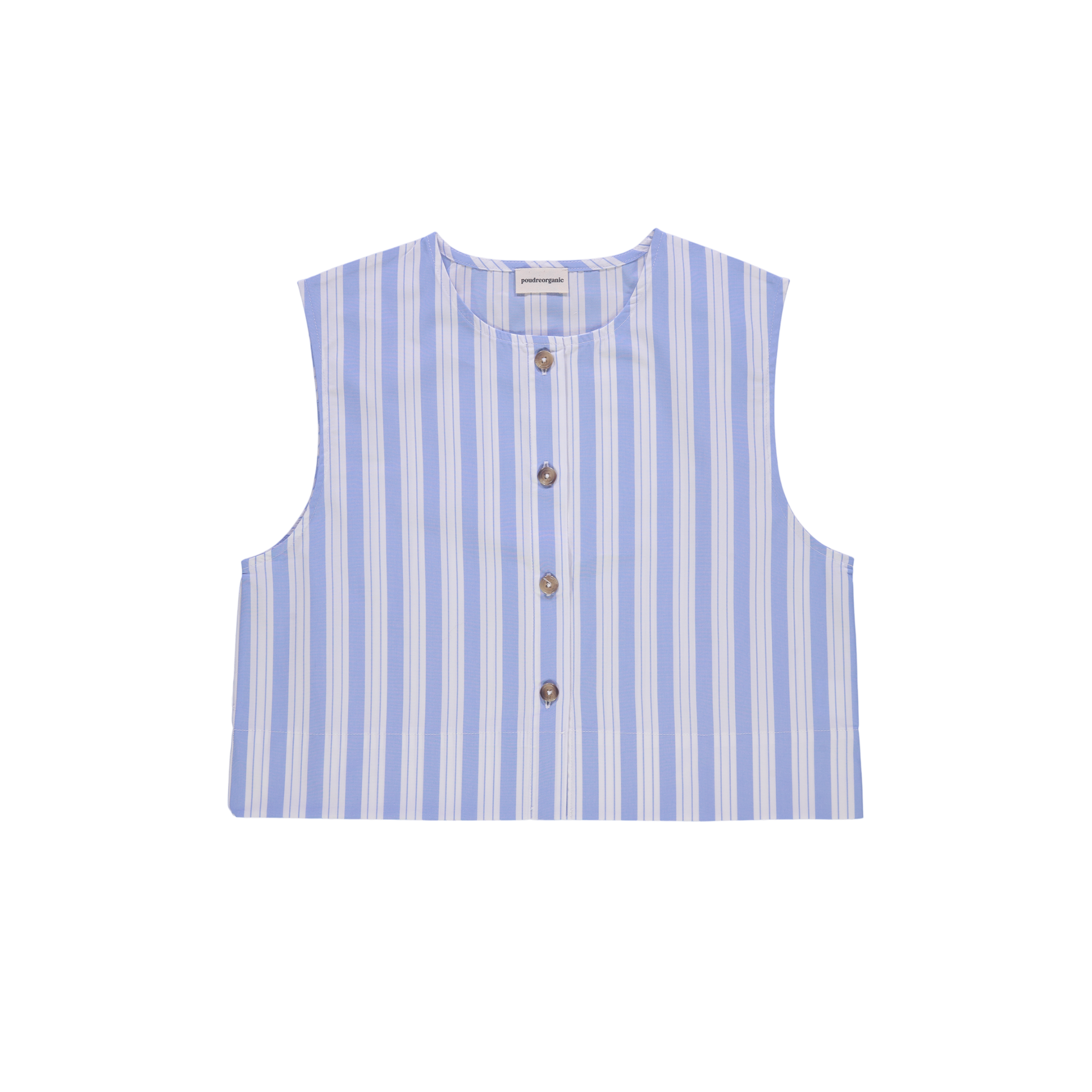 Adult Blouse Sans Manches Vanilla Wide Blue White Stripes