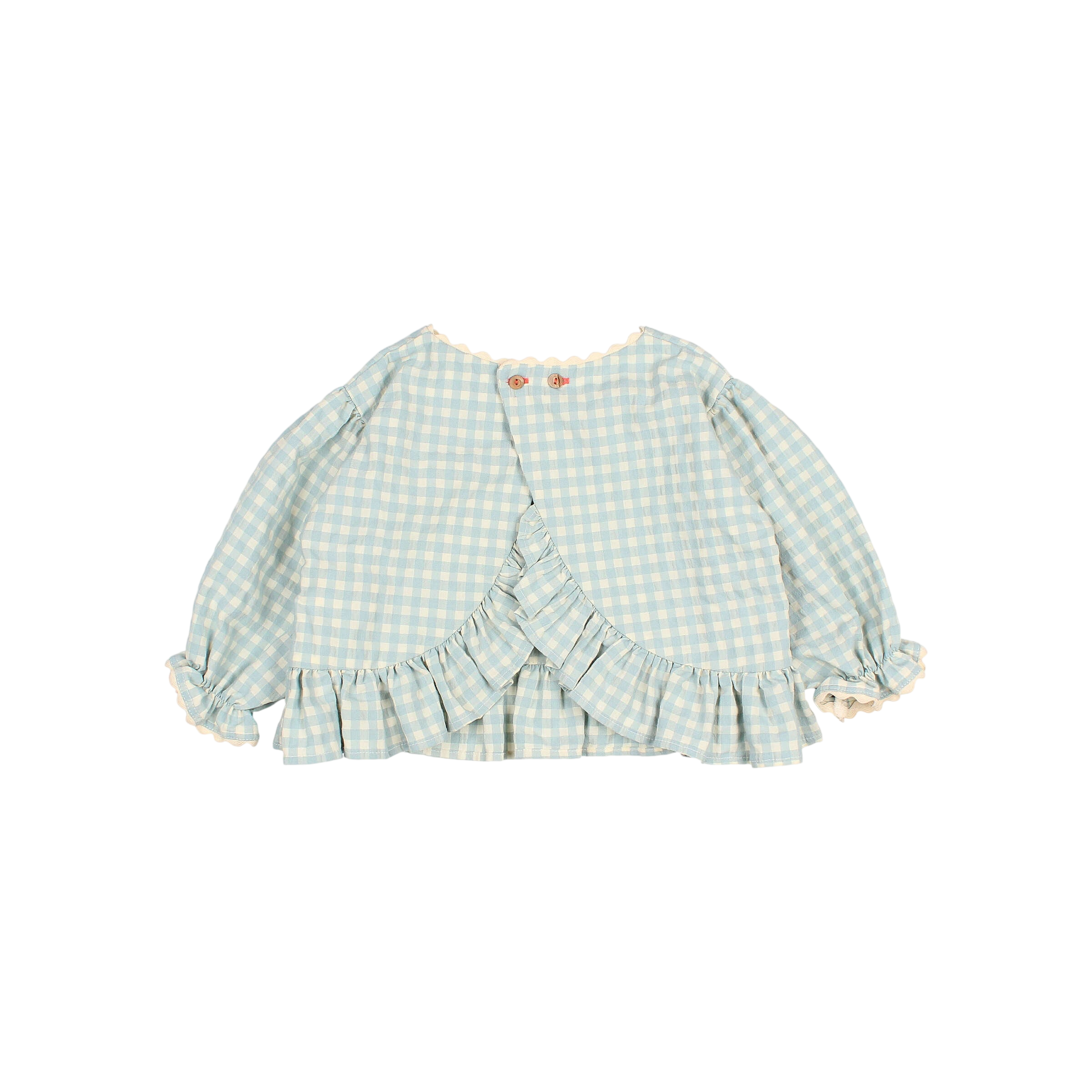Gingham Aqua blouse
