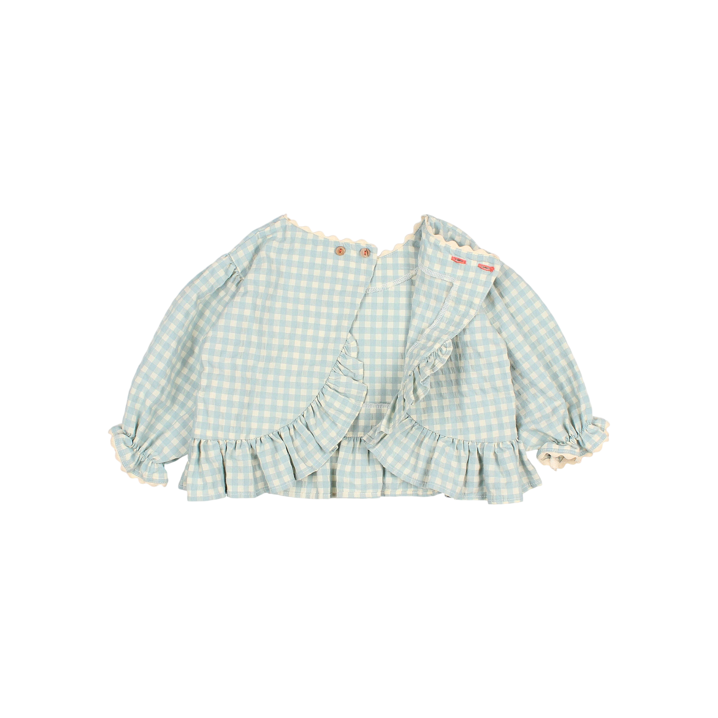 Bluse Gingham Aqua