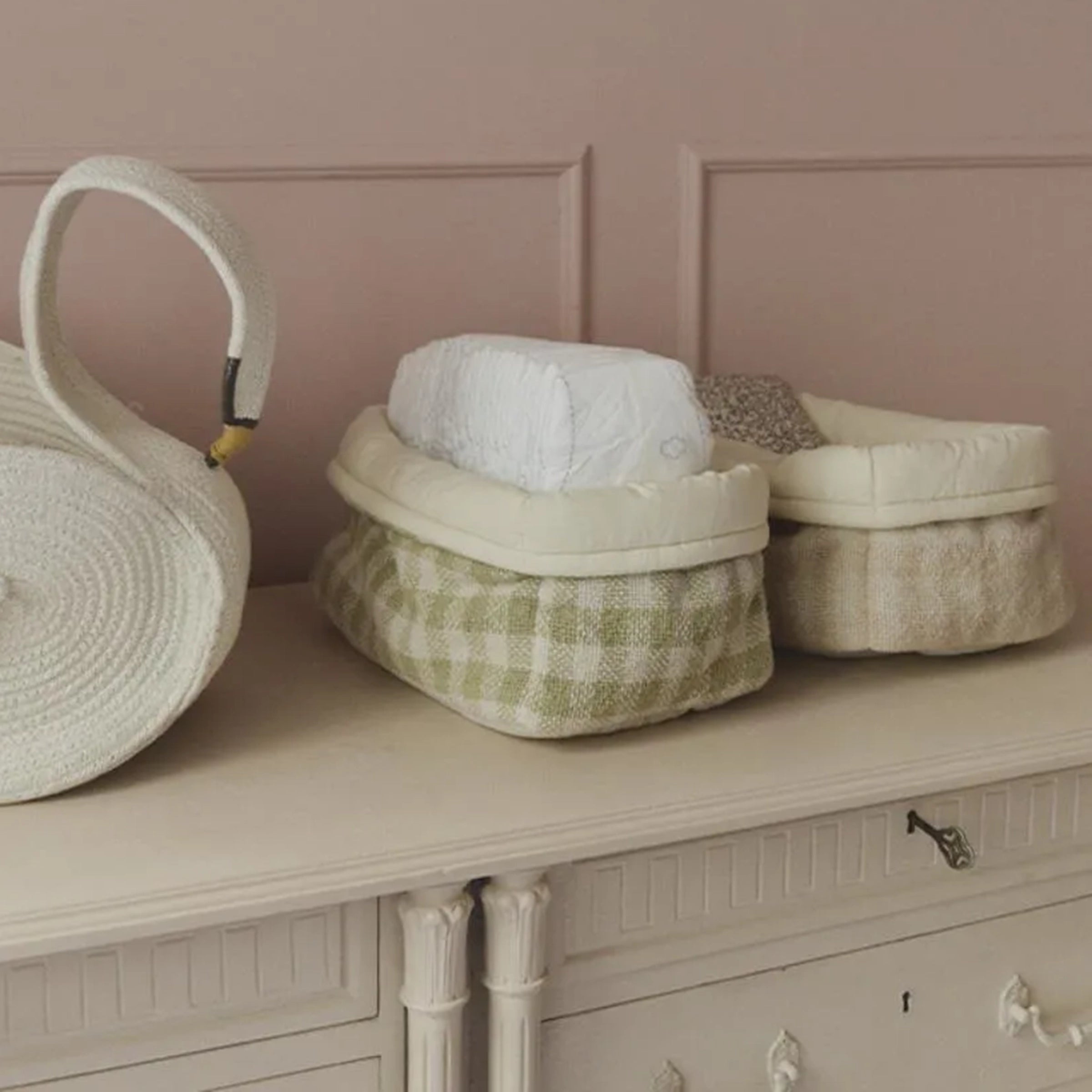 Basket fabric Vichy Matcha