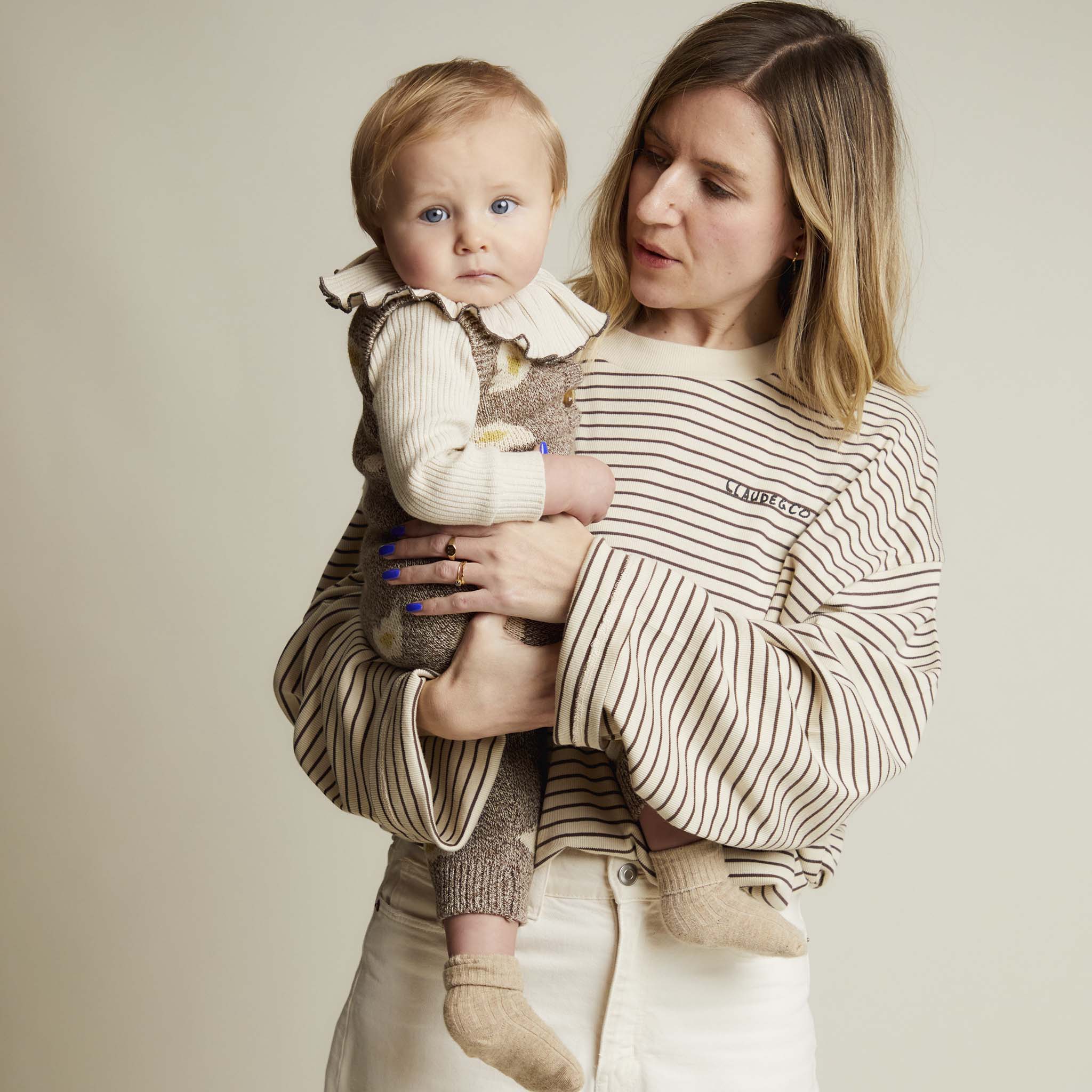 Adult Lenni Coco Stripe Longsleeve Tee Coco & Cream